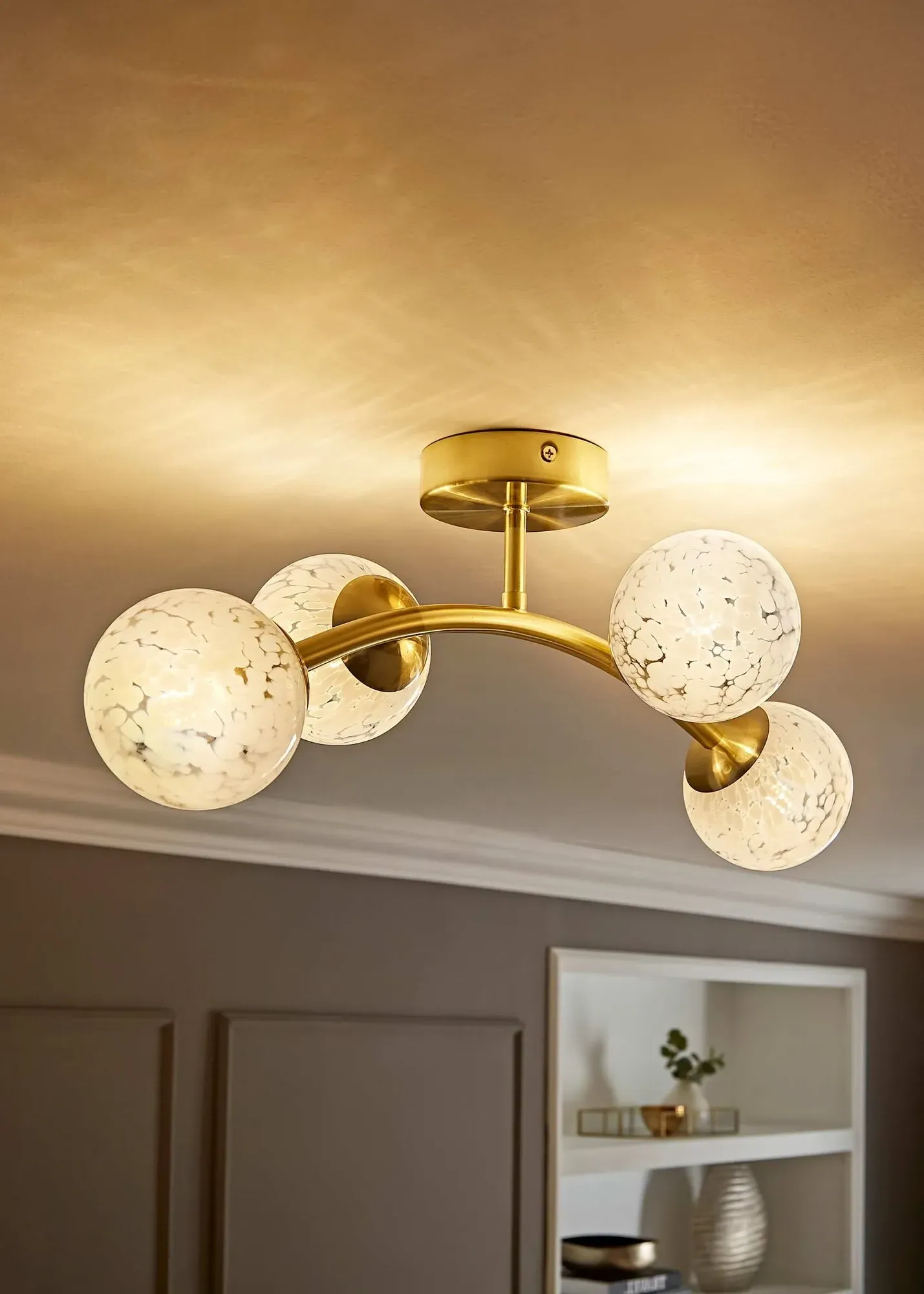Jas Confetti Glass Ceiling Light - Gold, Metal product