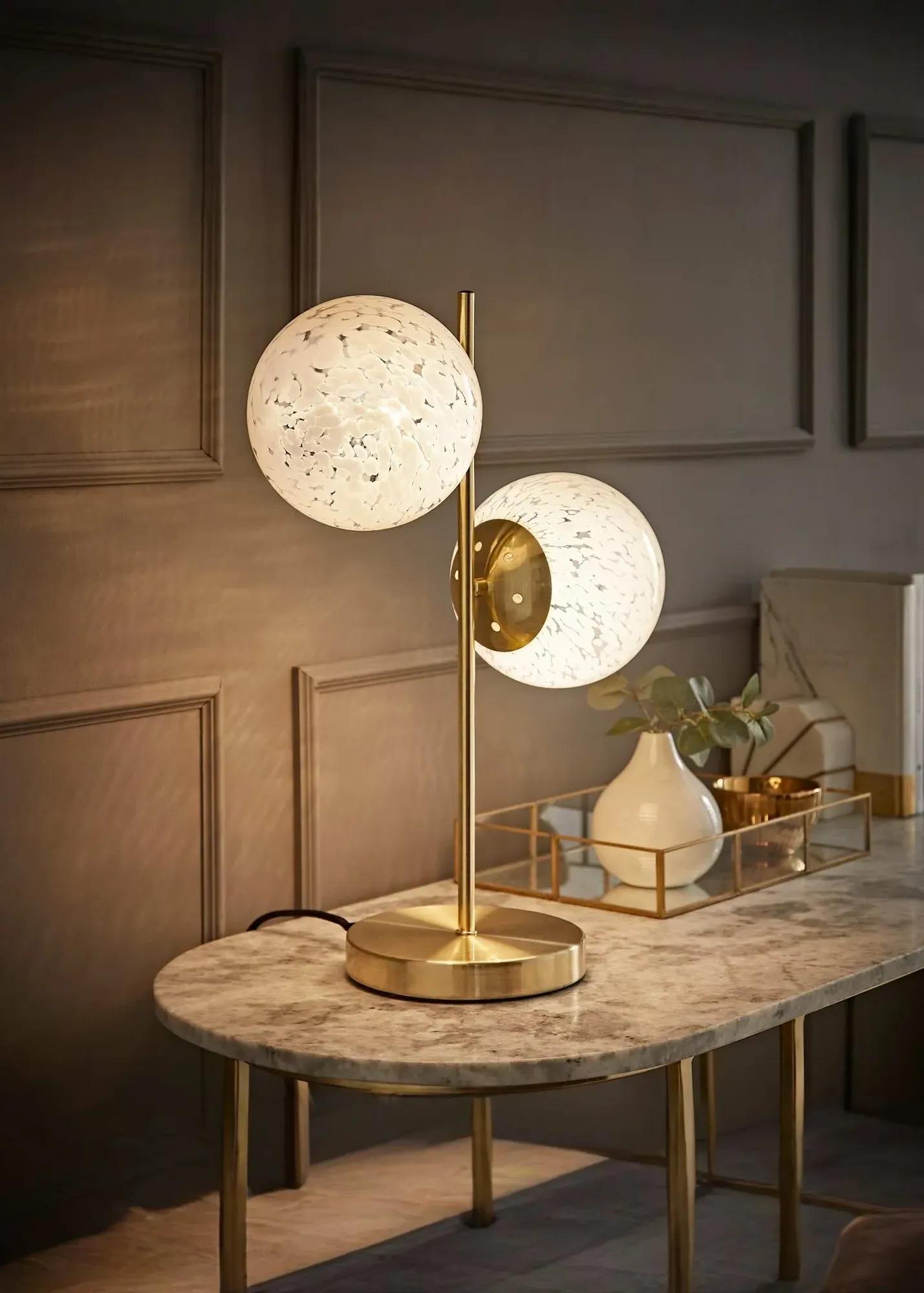 Jas Confetti Glass Table Lamp - Gold, Metal product