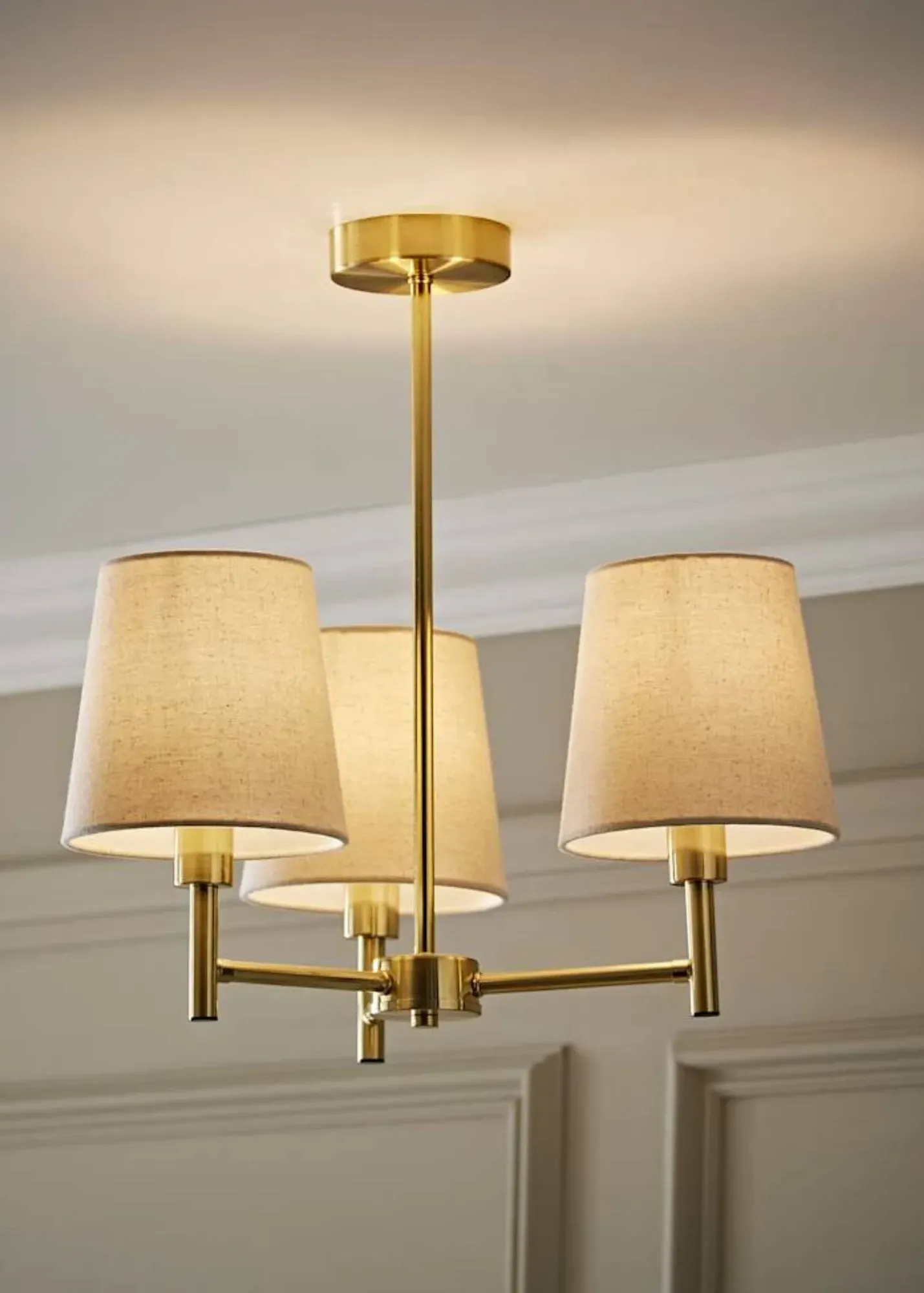 Kincaid 3-Arm Chandelier Ceiling Light - Gold, Metal product