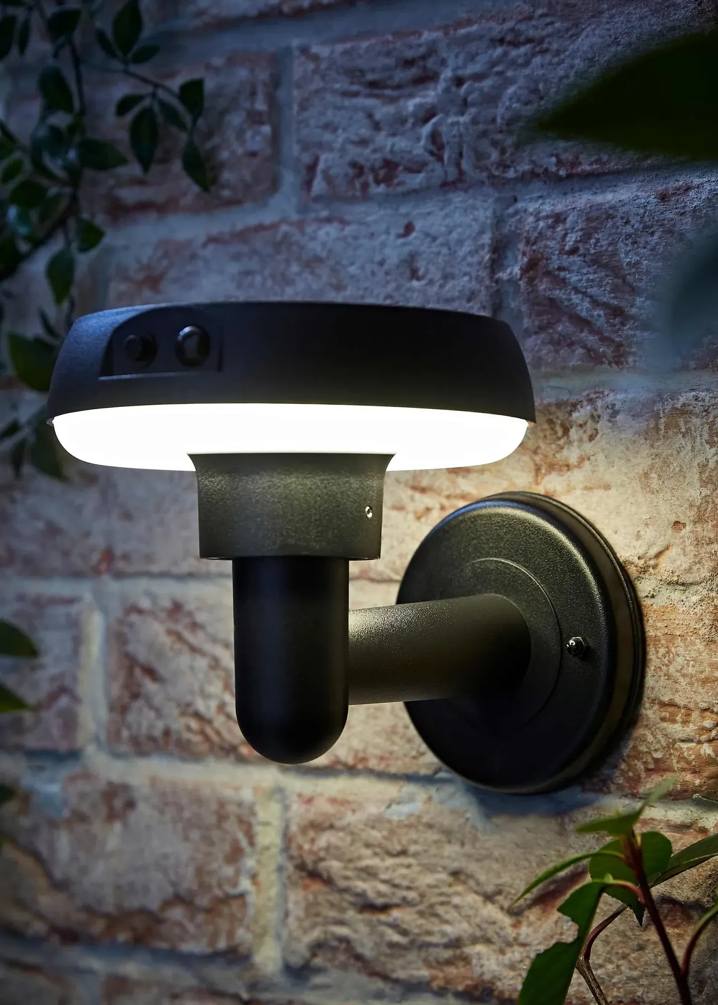 LED Matt Solar Wall Light with PIR Sensor - Black, Plastic product
