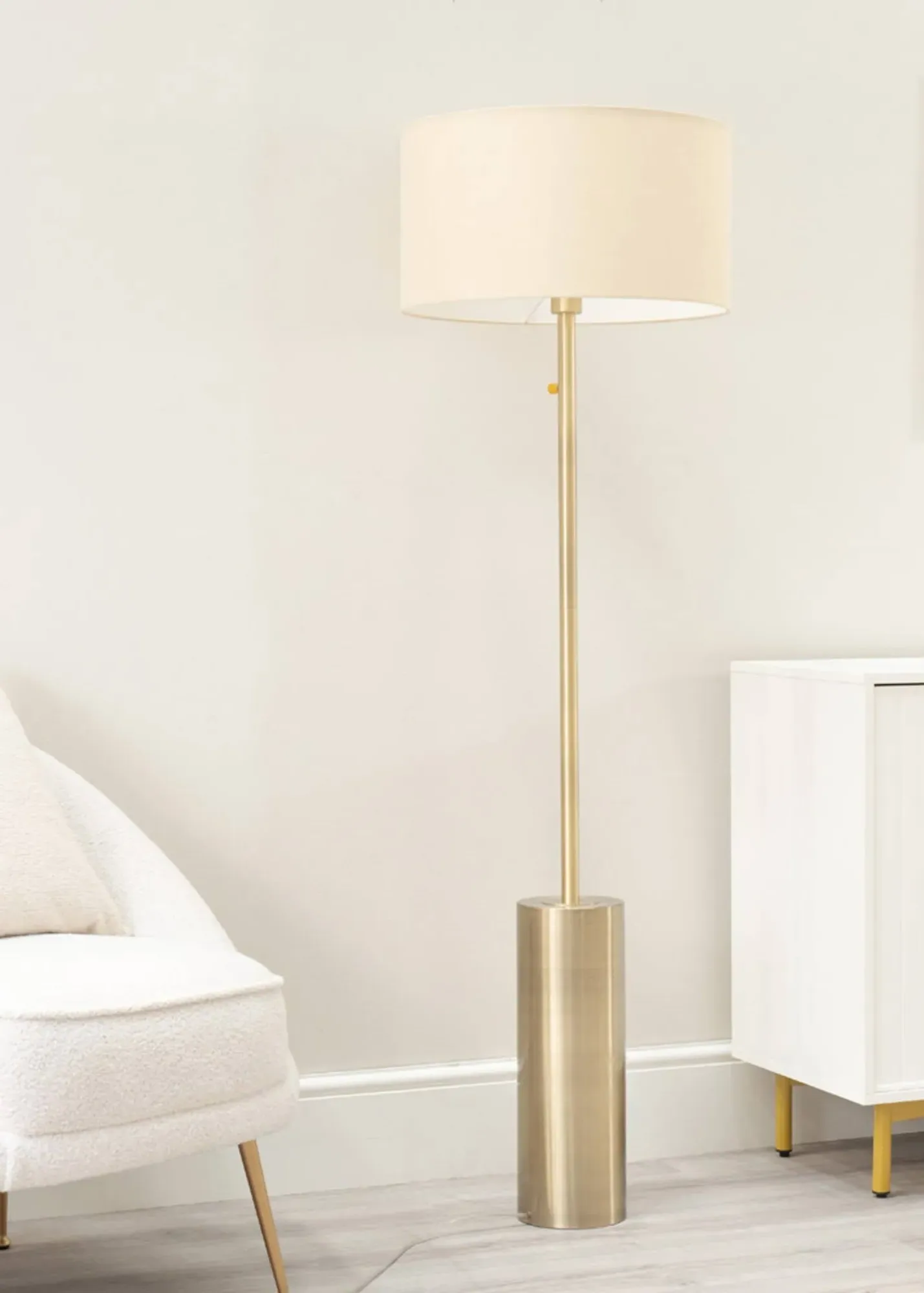 Lexy Dimmable Floor Lamp with Large Drum Shade - Brown product