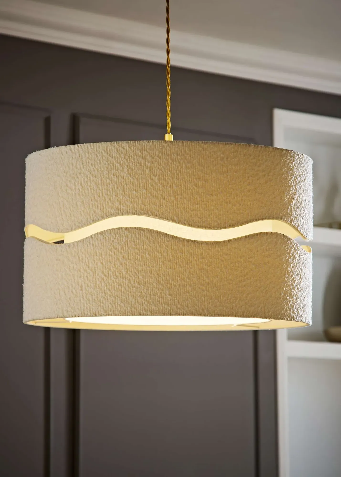 Livie Extra Large Wave Boucle Lamp Shade - Natural product