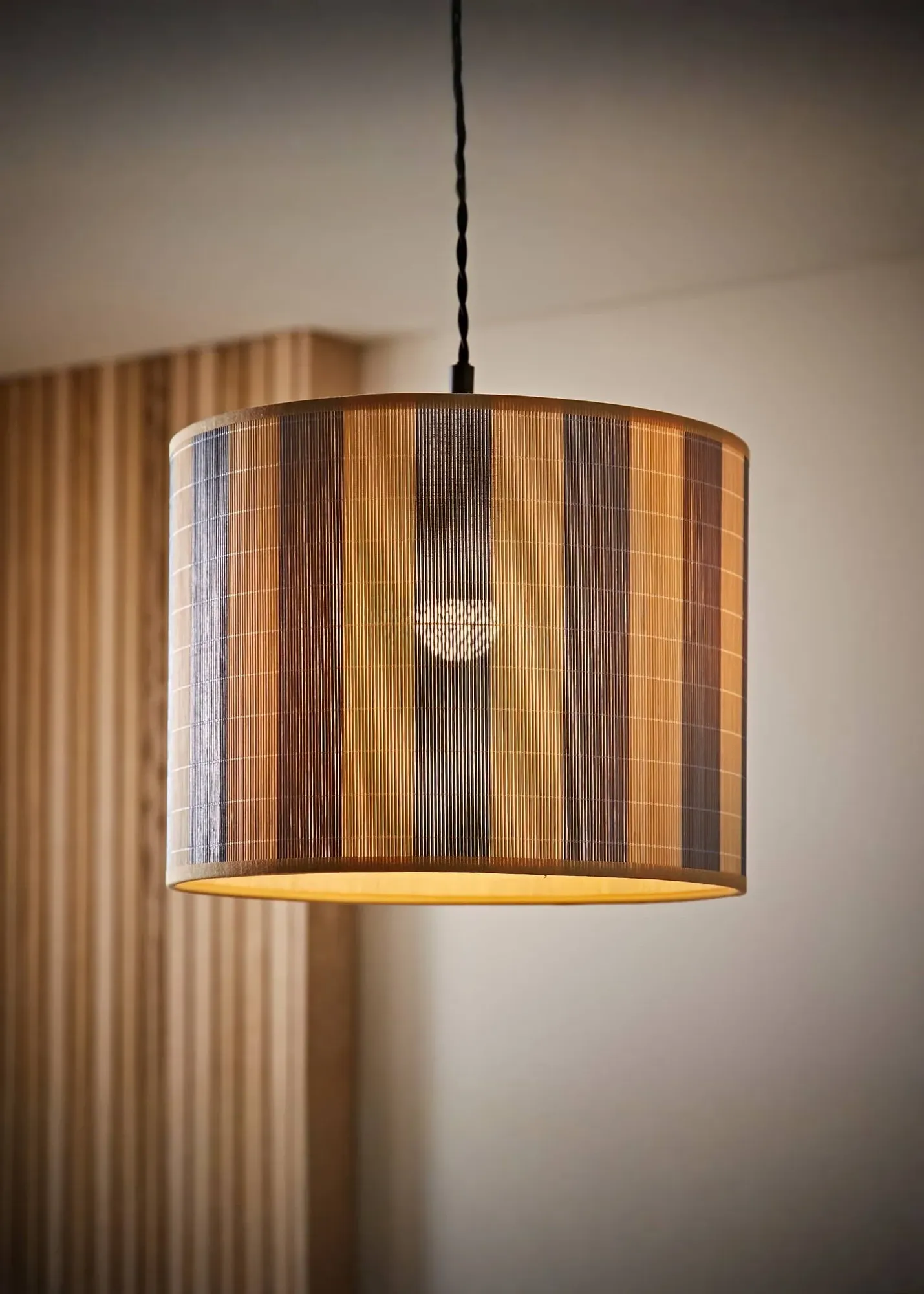 Lori Stripe Easy Fit Lampshade - Blue, Bamboo product