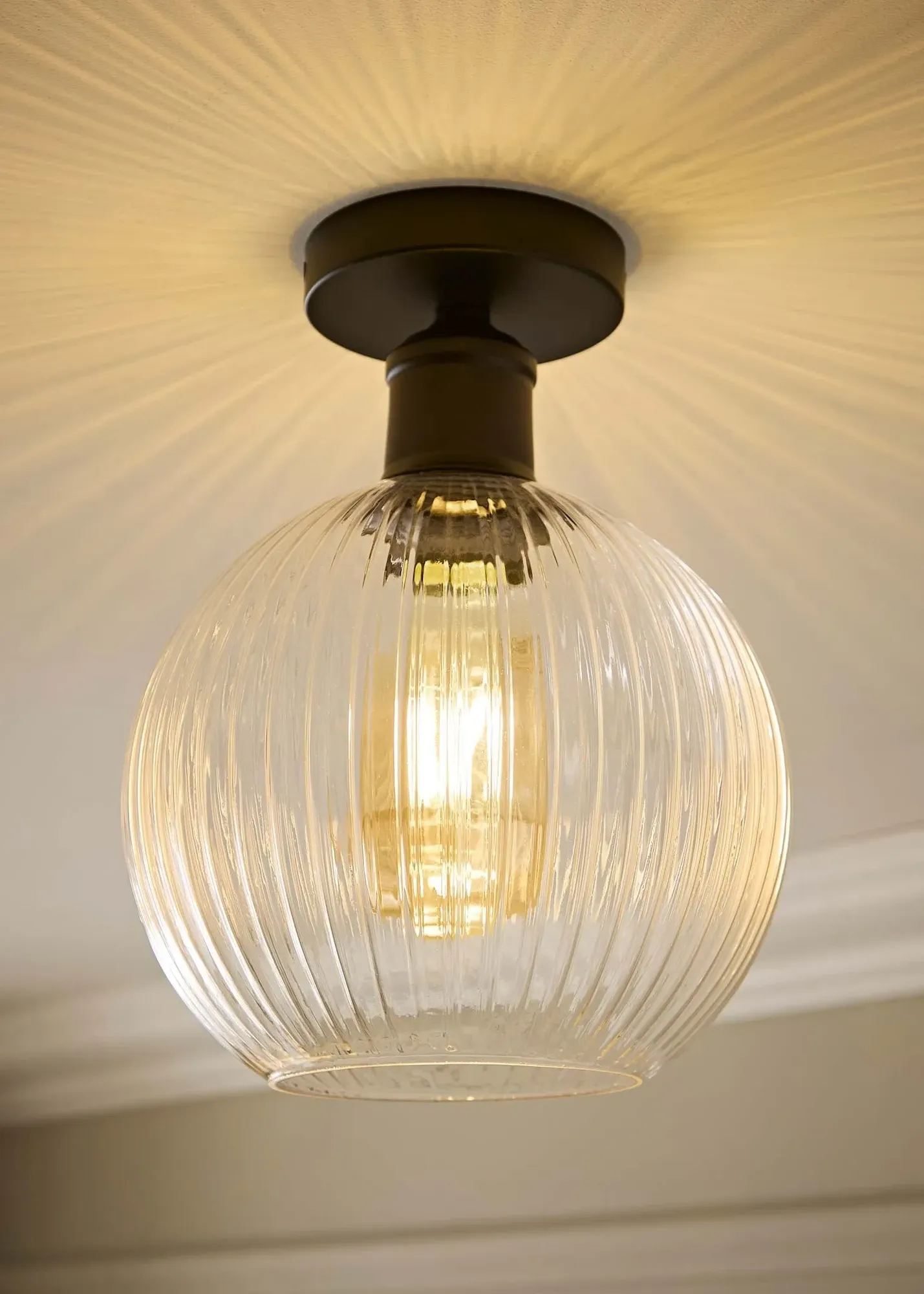 Maddison Flush Ceiling Light - Black, Metal product