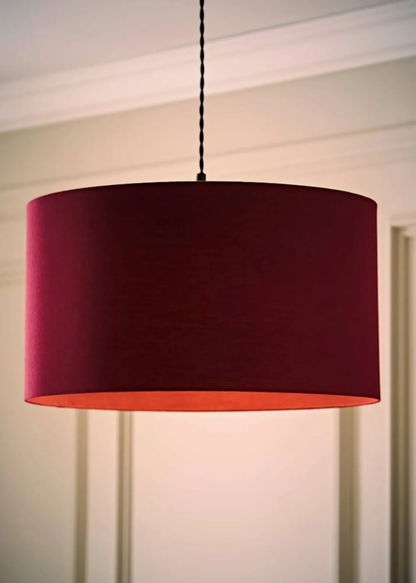 Reni Medium Easy Fit Drum Lampshade - Purple, Fabric product