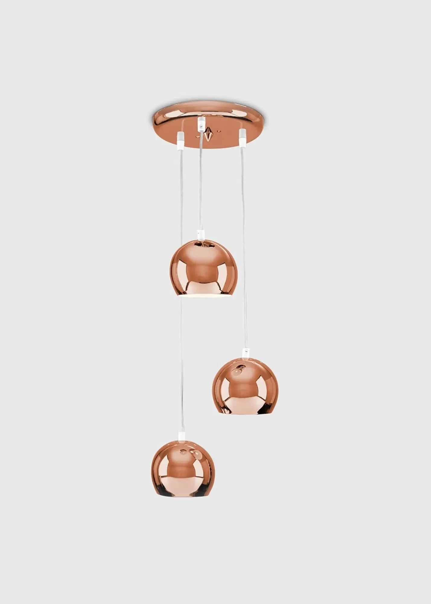 Retro Eyeball 3-Light Droplet Ceiling Light - Antique Brass, Metal product
