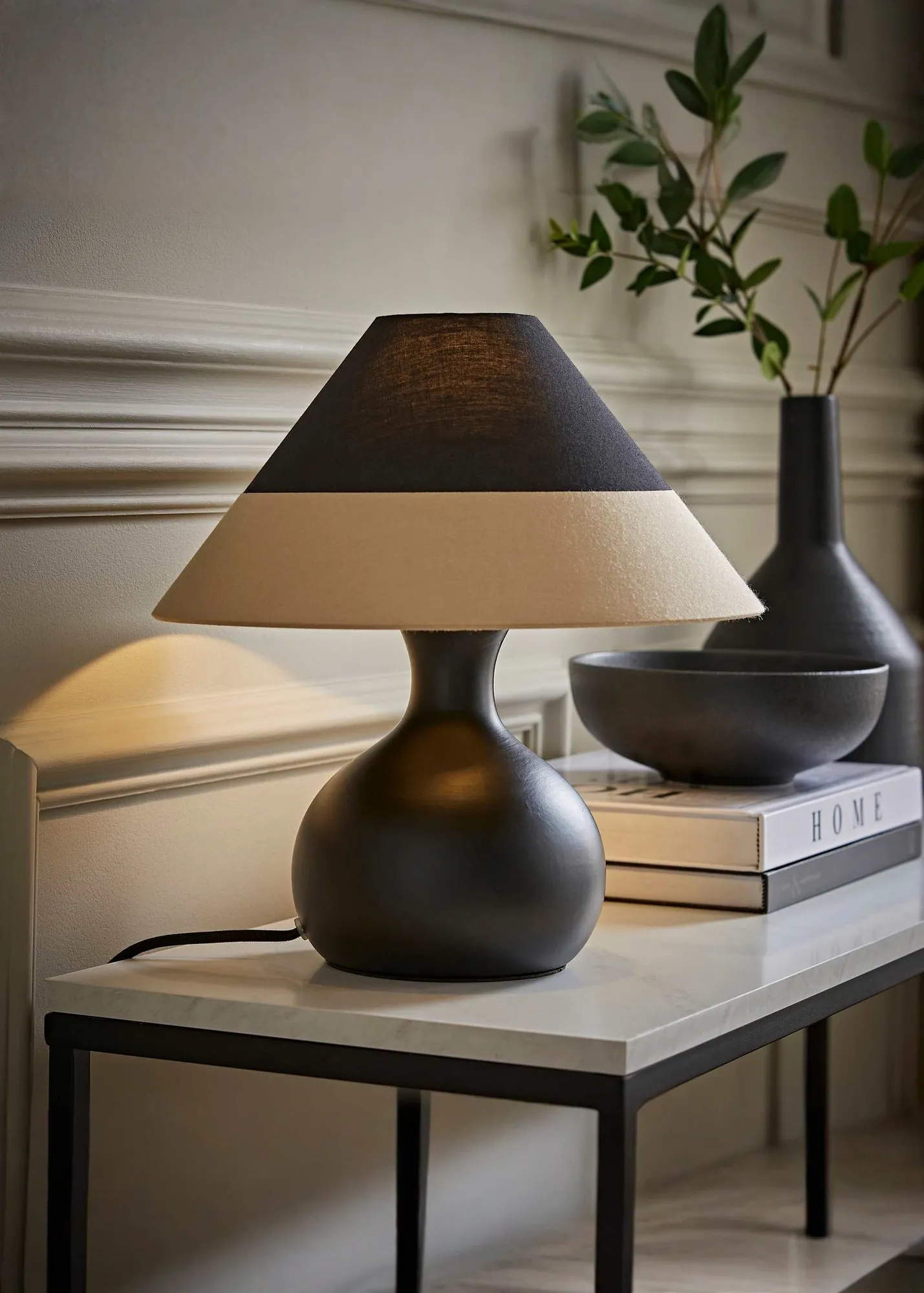 Rupert Cone Shade Table Lamp - Black, Ceramic product