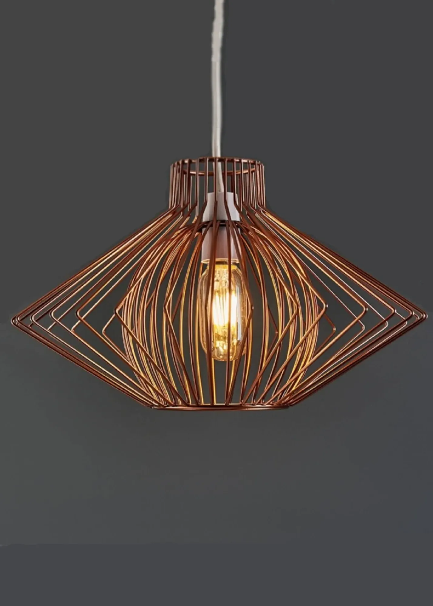 Sinat Easy Fit Ceiling Light Lampshade - Copper, Metal product