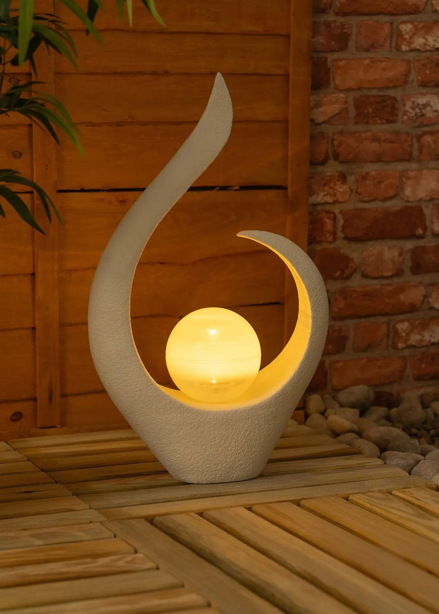 Solar Abstract Outdoor Ornament - White product
