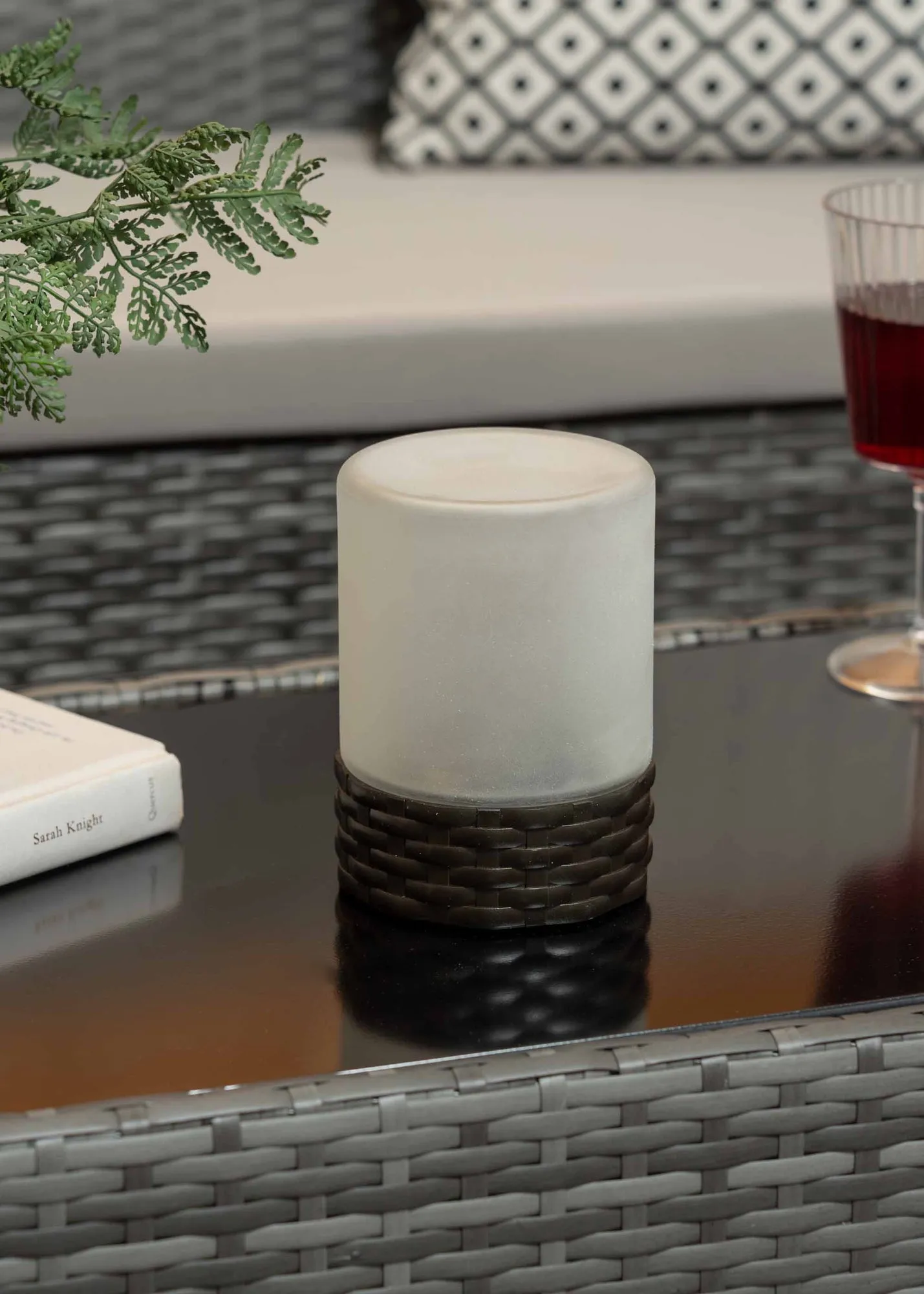 Solar Frosted Outdoor Table Lamp with LED - White product