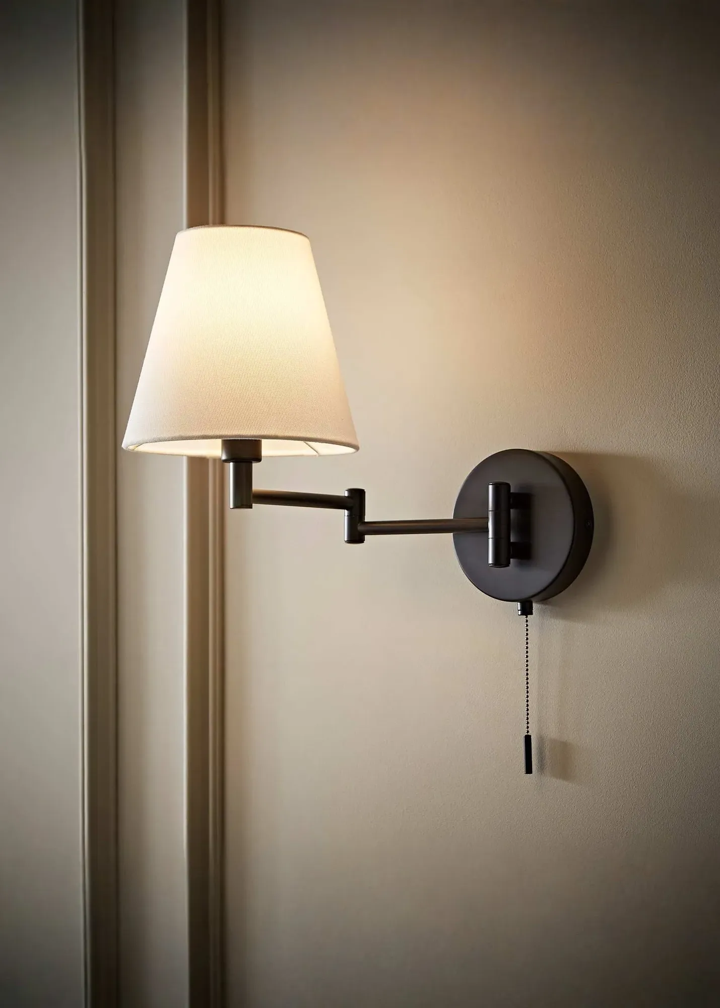 Sonia Adjustable Swing Arm Wall Light - Black, Metal product