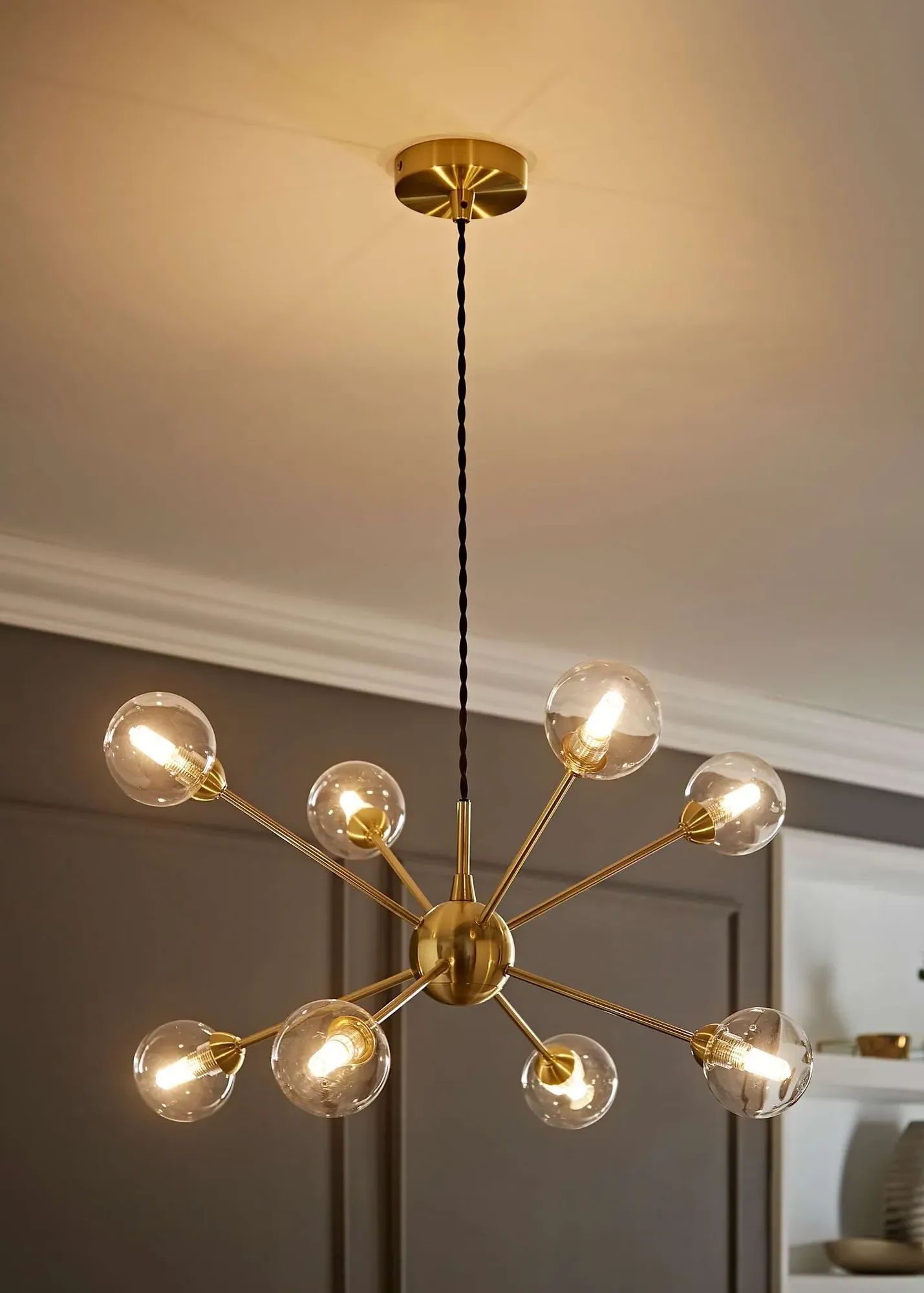 Sputnik 8-Way Pendant Ceiling Light with Bulbs - Gold product