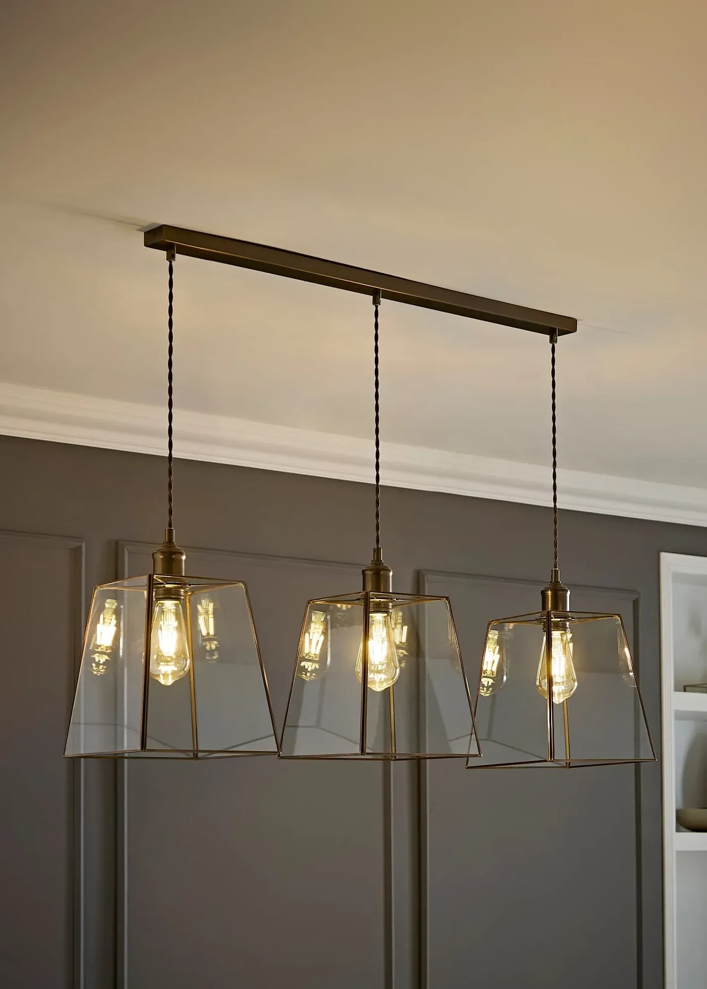 Susie 3-Drop Bar Ceiling Light - Clear, Glass product