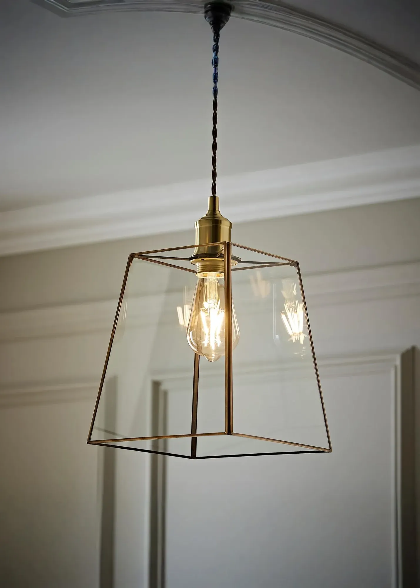 Susie Easy Fit Ceiling Lampshade - Antique Brass, Glass product