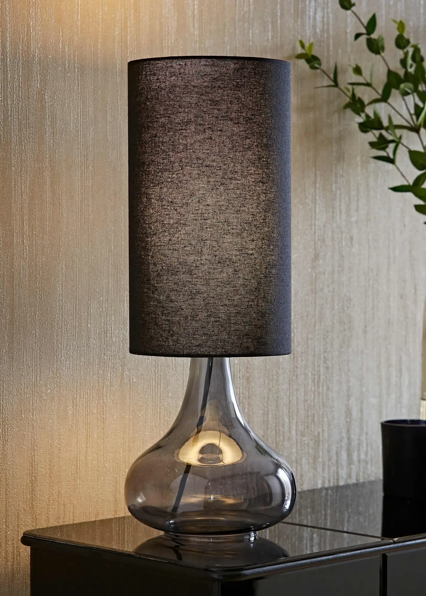 Sylvie Squat Base Tall Shade Glass Table Lamp - Clear product