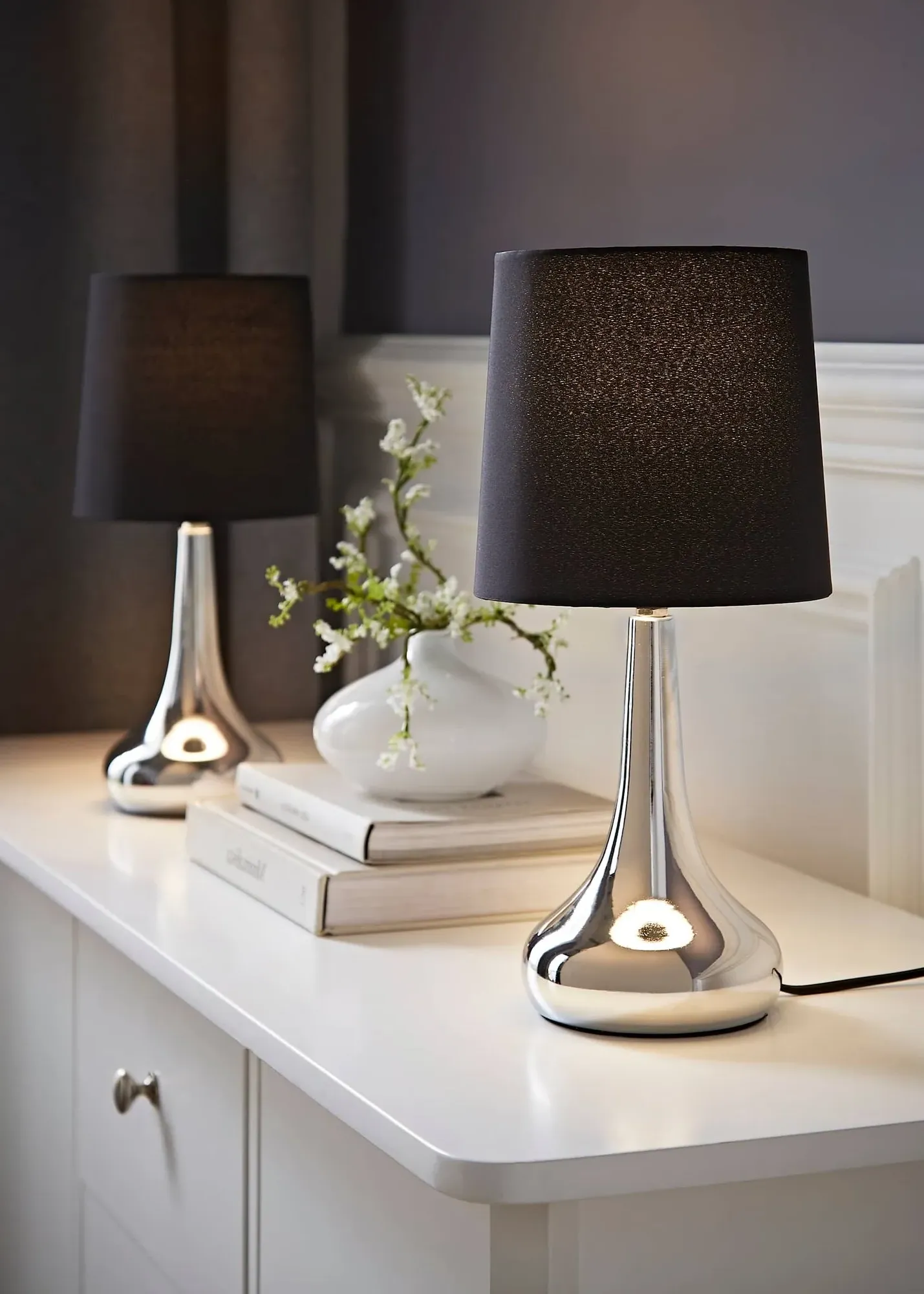 Teardrop Table Lamps with Touch Dimmer (Pair) - Black product