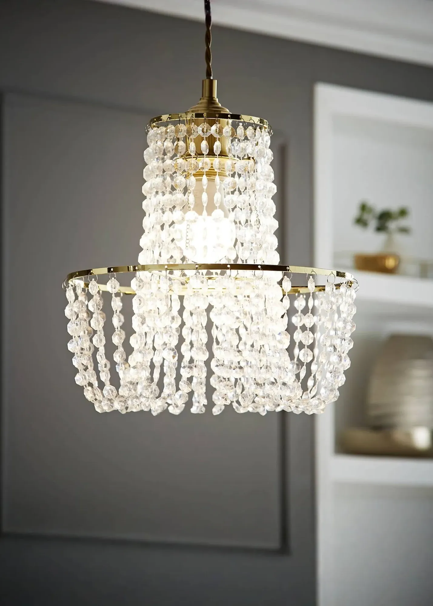 Tegan Tiered Ceiling Pendant Droplets Shade - Gold product