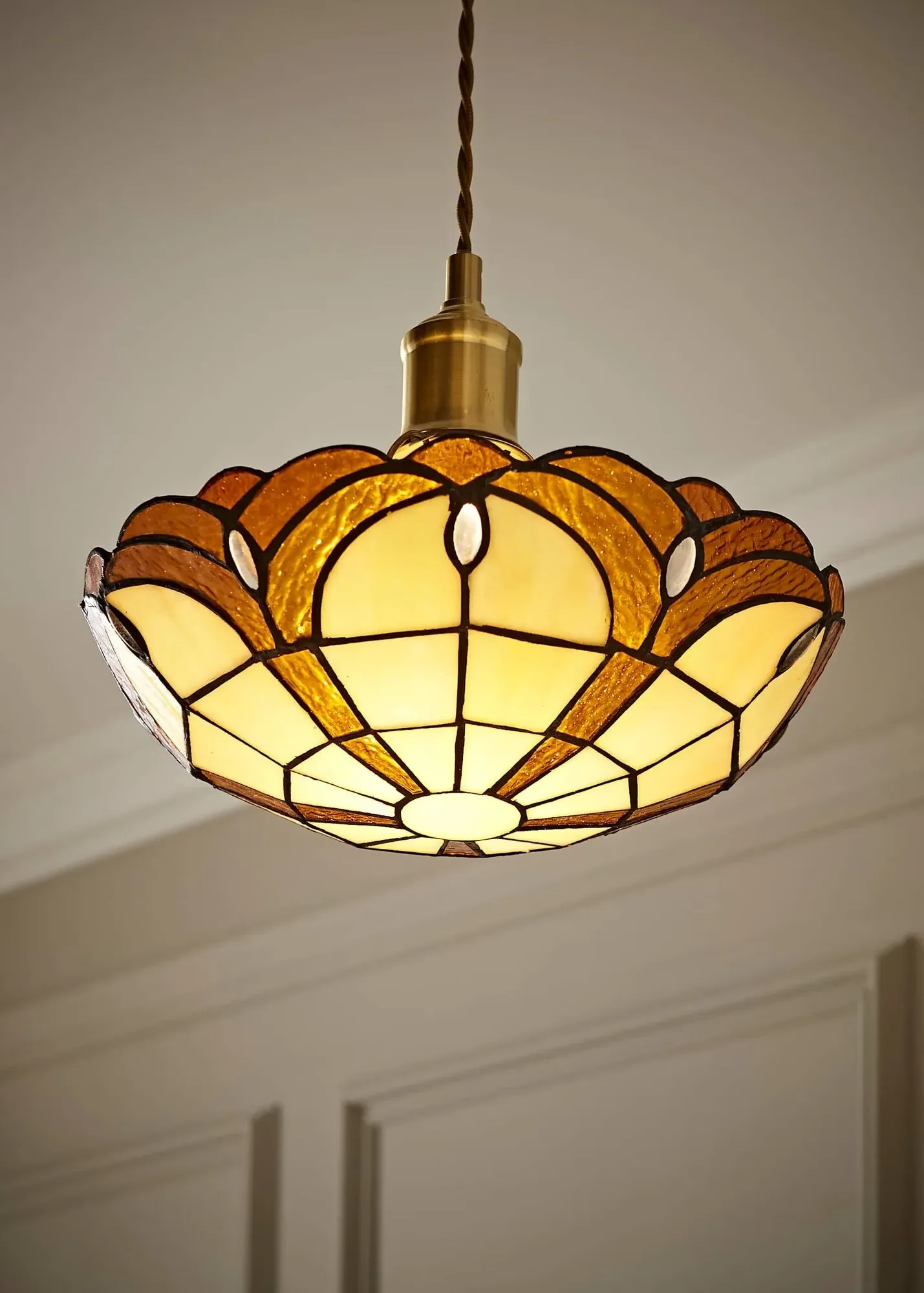 Tiffany Glass Easy Fit Ceiling Lampshade - Orange product