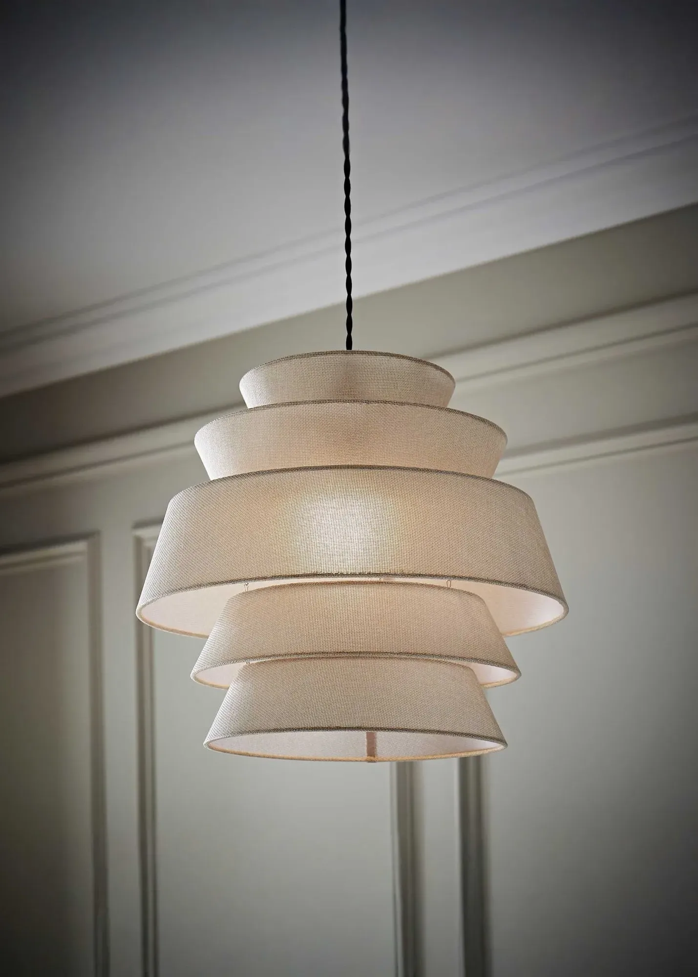 Valerie Tiered Easy Fit Lampshade - Natural, Linen product