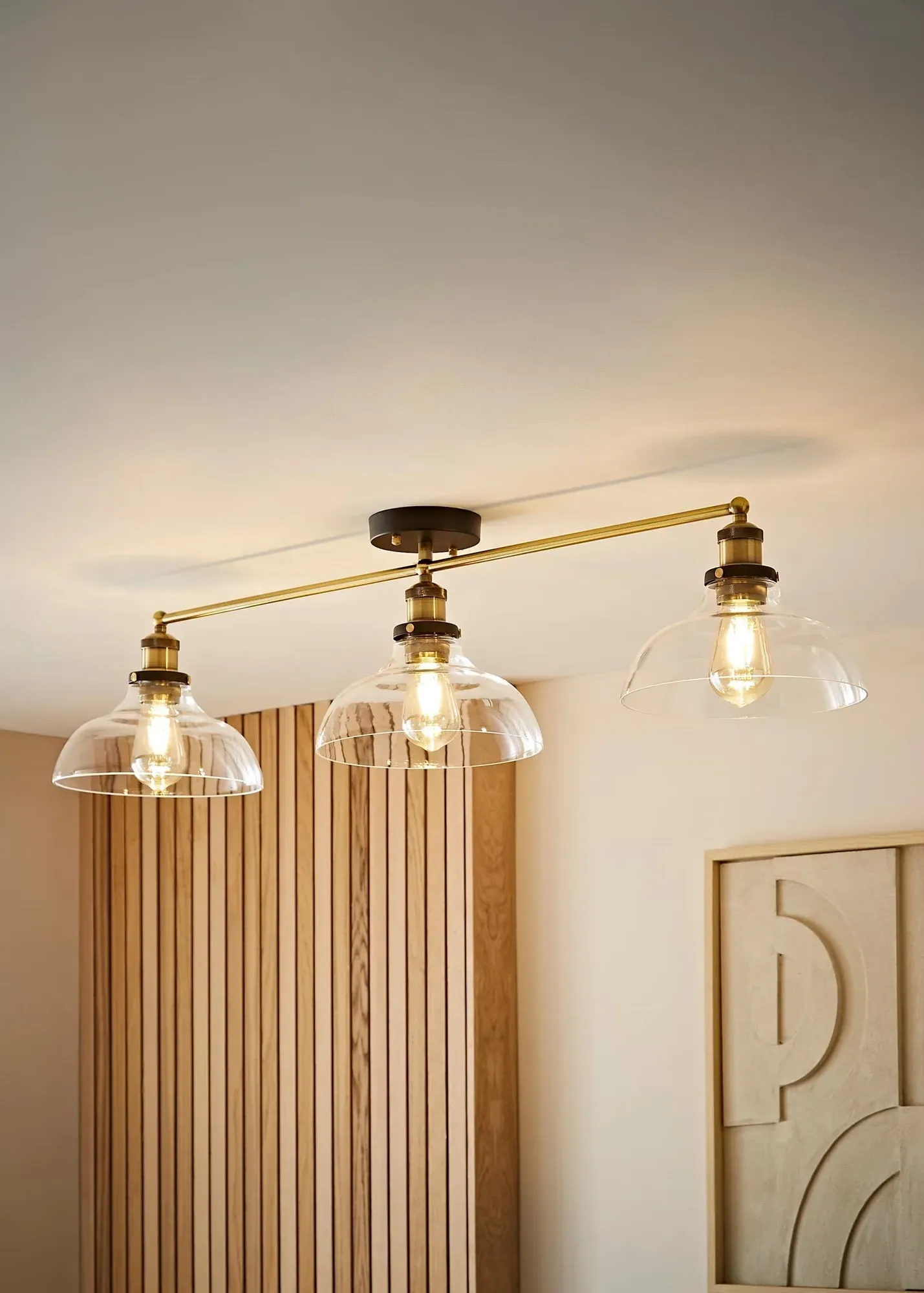 Wallace Steampunk 3-Way Bar Ceiling Light Fitting - Black product