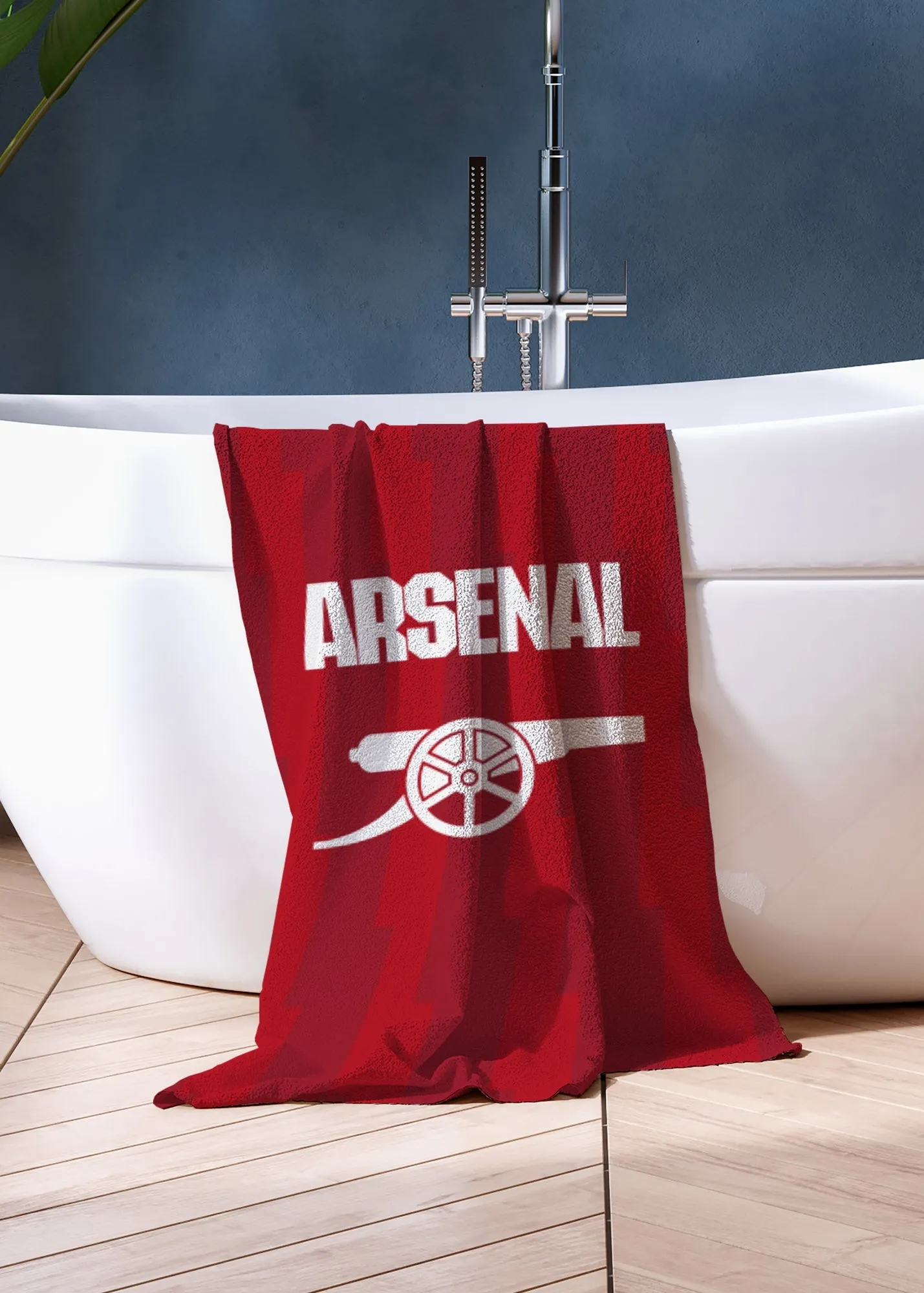 Arsenal FC Lightning Stripe Bath Towel - Red, Cotton product