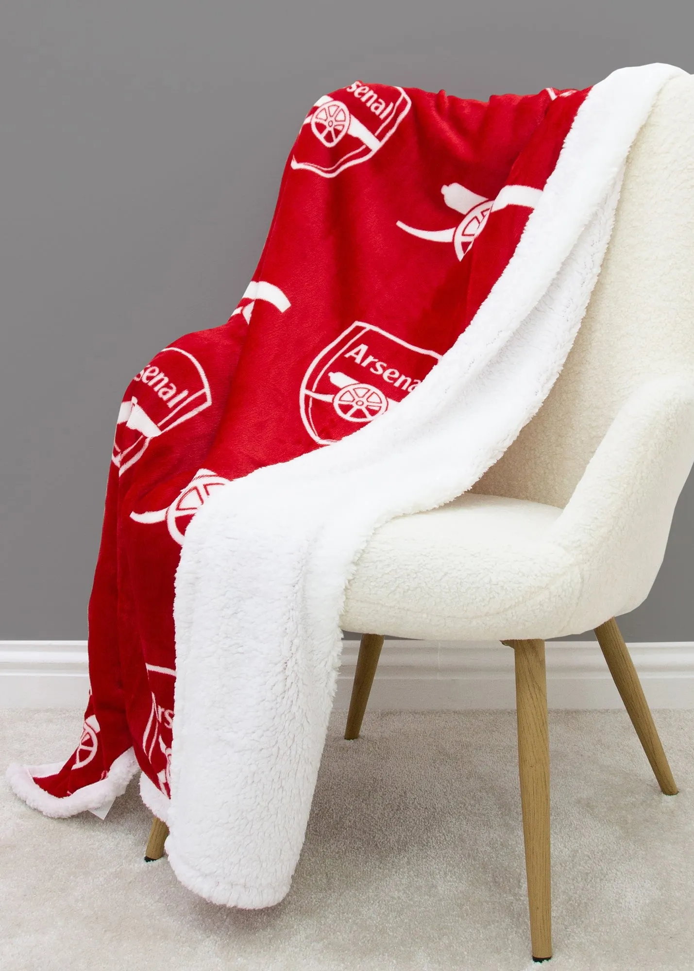Arsenal Stamp Sherpa Fleece Blanket - Red, Polyester product