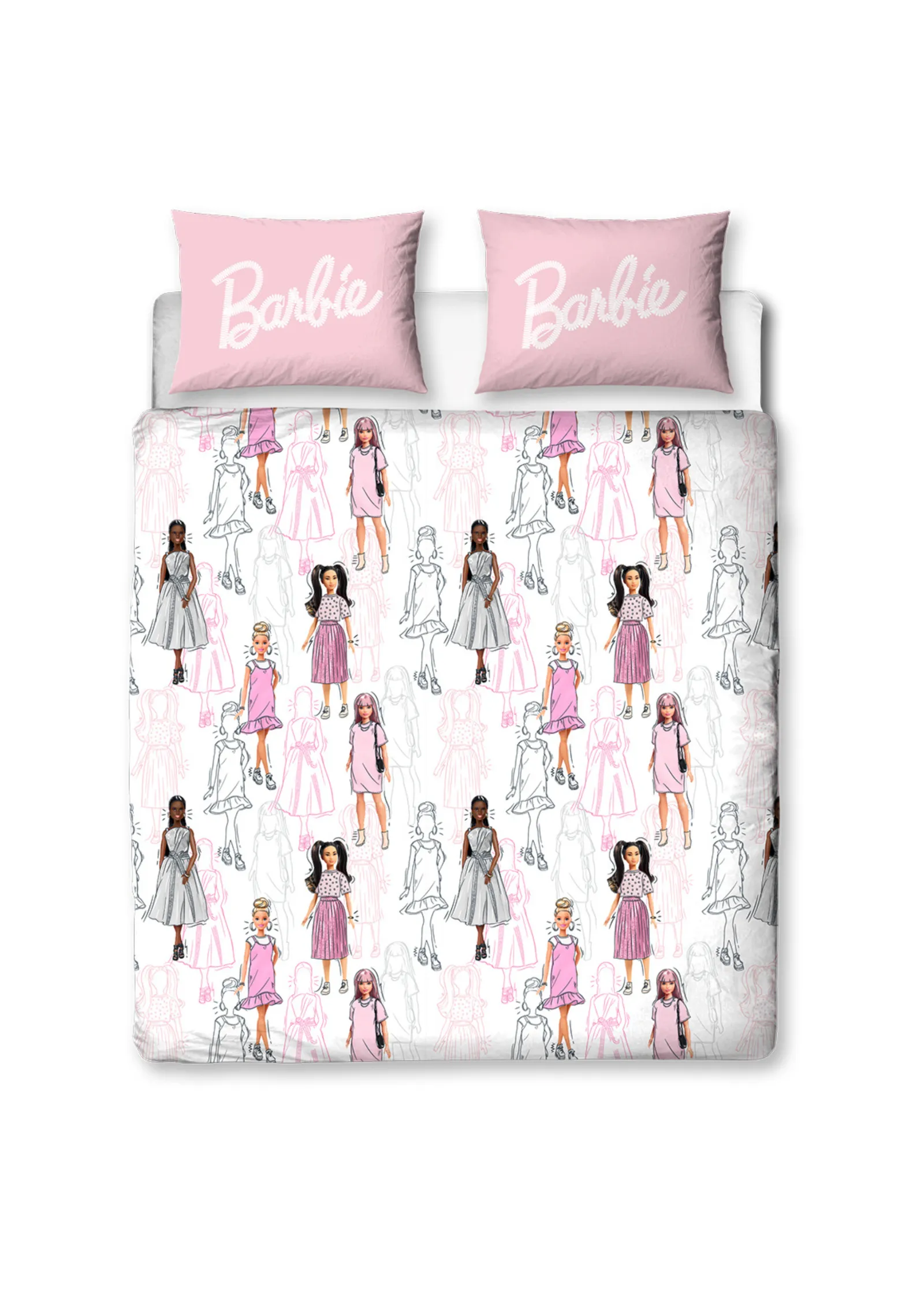 Barbie Figures Double Duvet Set - Pink, Microfibre Polyester product