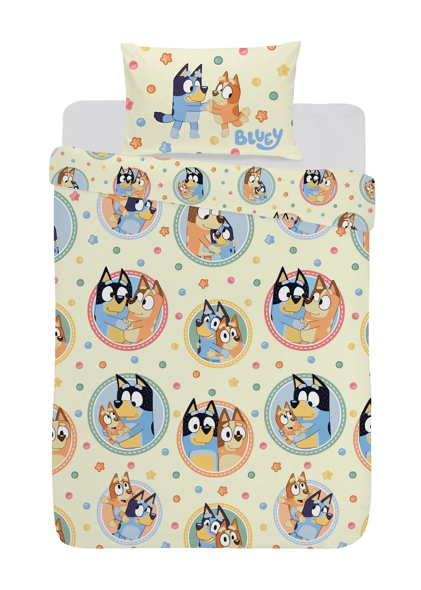 Bluey Single Duvet Set - Cream, Cotton product