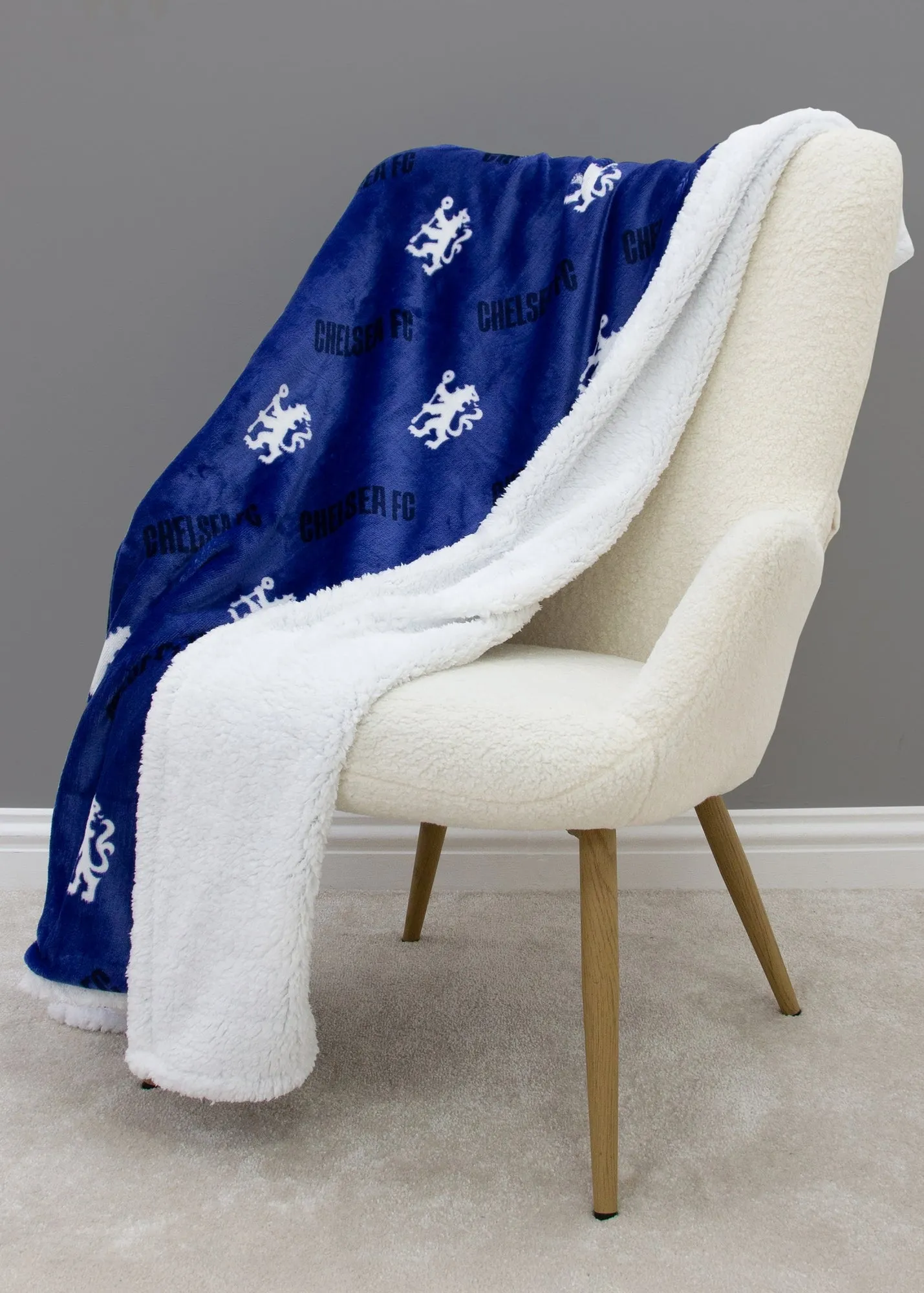 Chelsea FC Sherpa Fleece Blanket - Blue, Polyester product