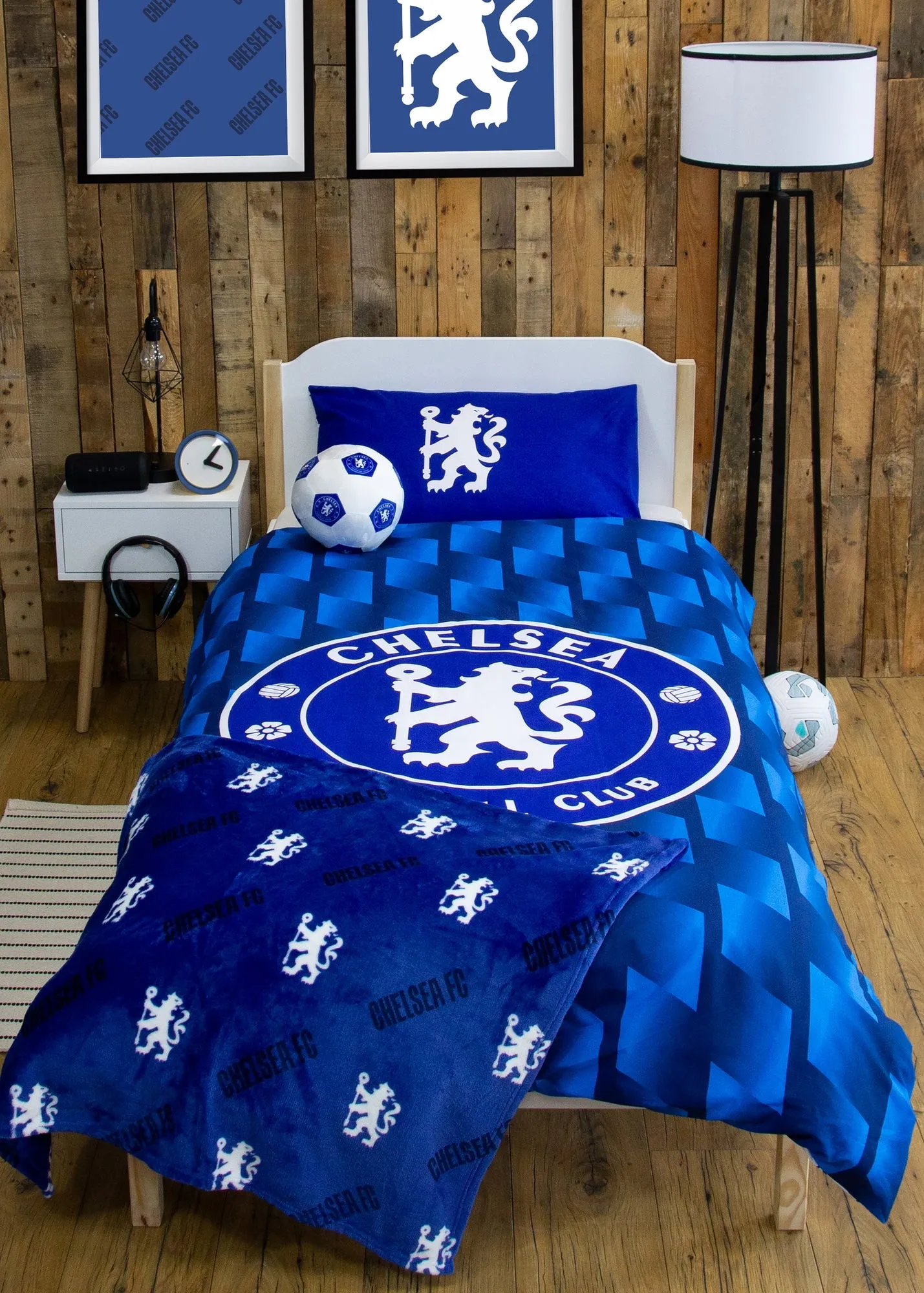 Chelsea FC Single Duvet Cover Reversible - Blue, Cotton Blend product
