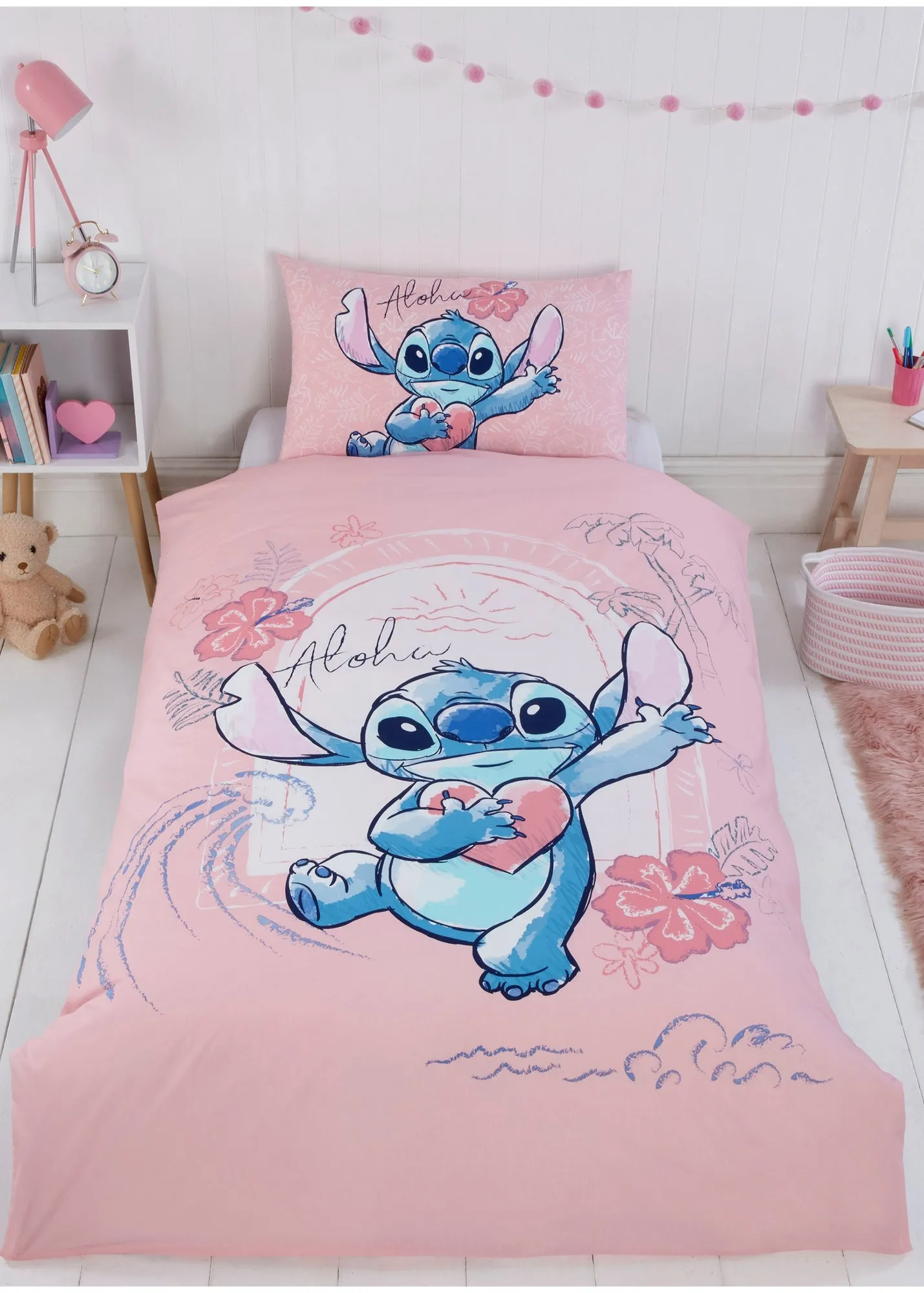 Disney Stitch Single Duvet Set - Pink, Cotton Blend product