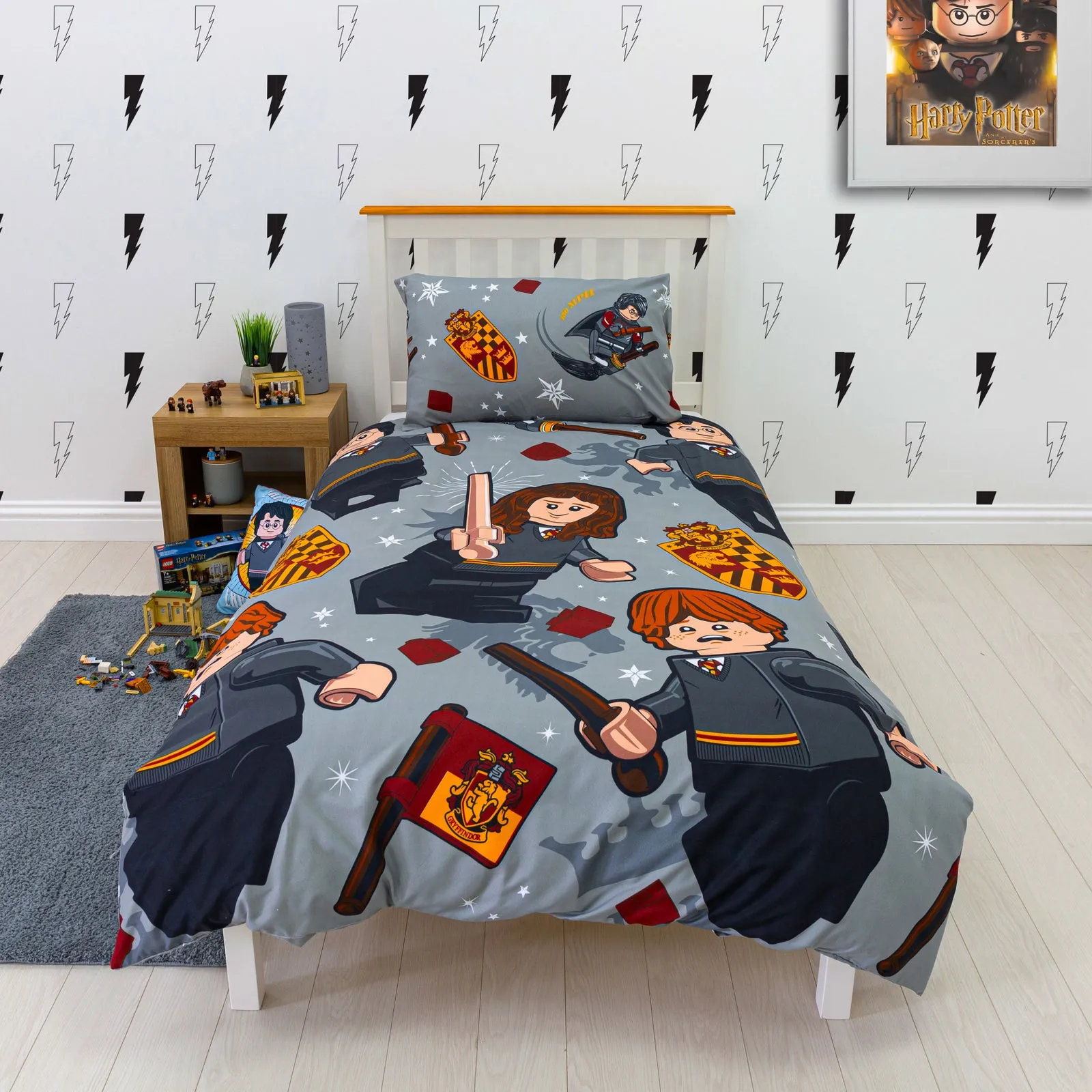 Gryffindor Lego Harry Potter Single Duvet Cover - Multi, Microfibre product