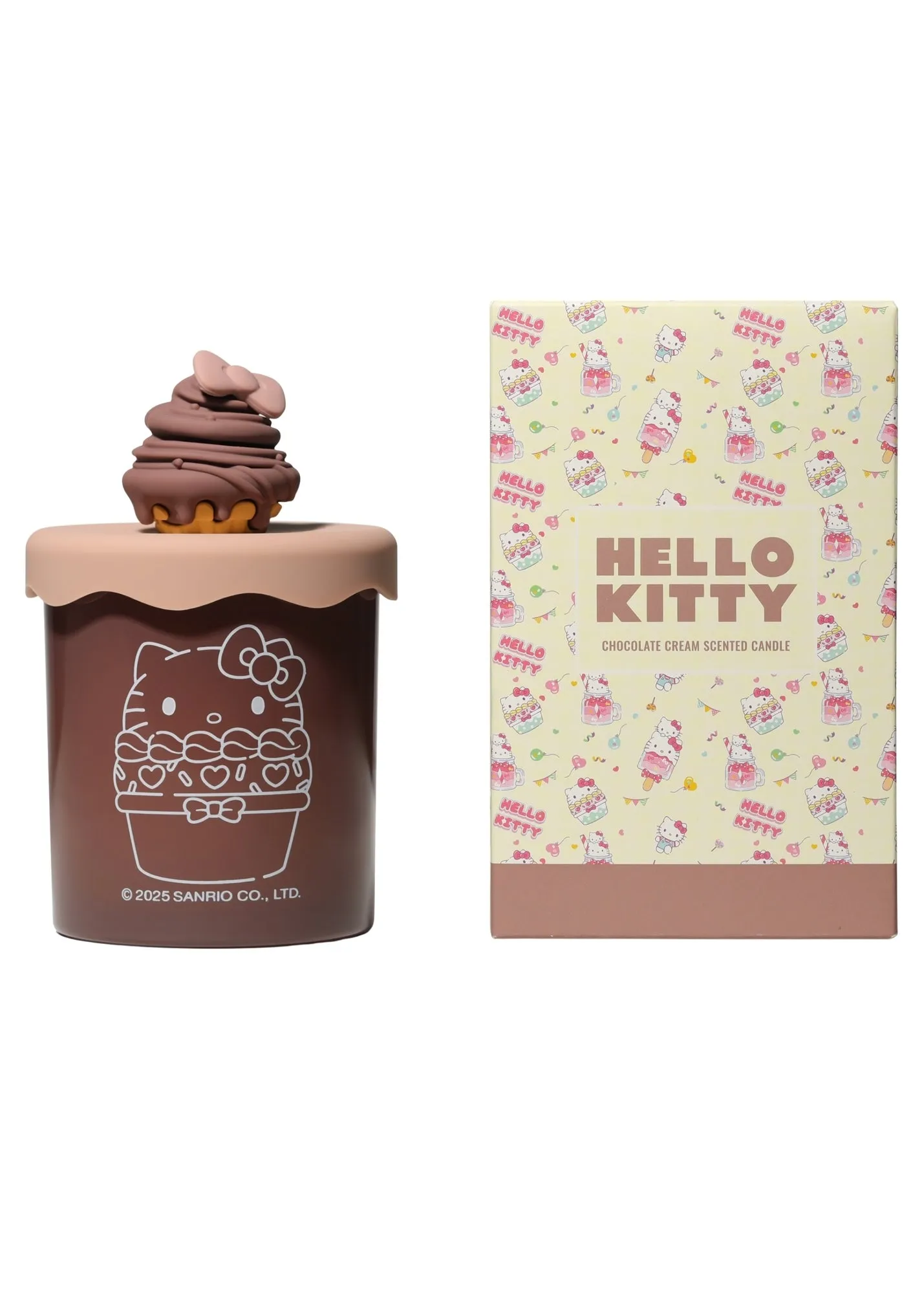 Hello Kitty Bakery Chocolate Cream Scented Candle with Silicone Lid - Brown product