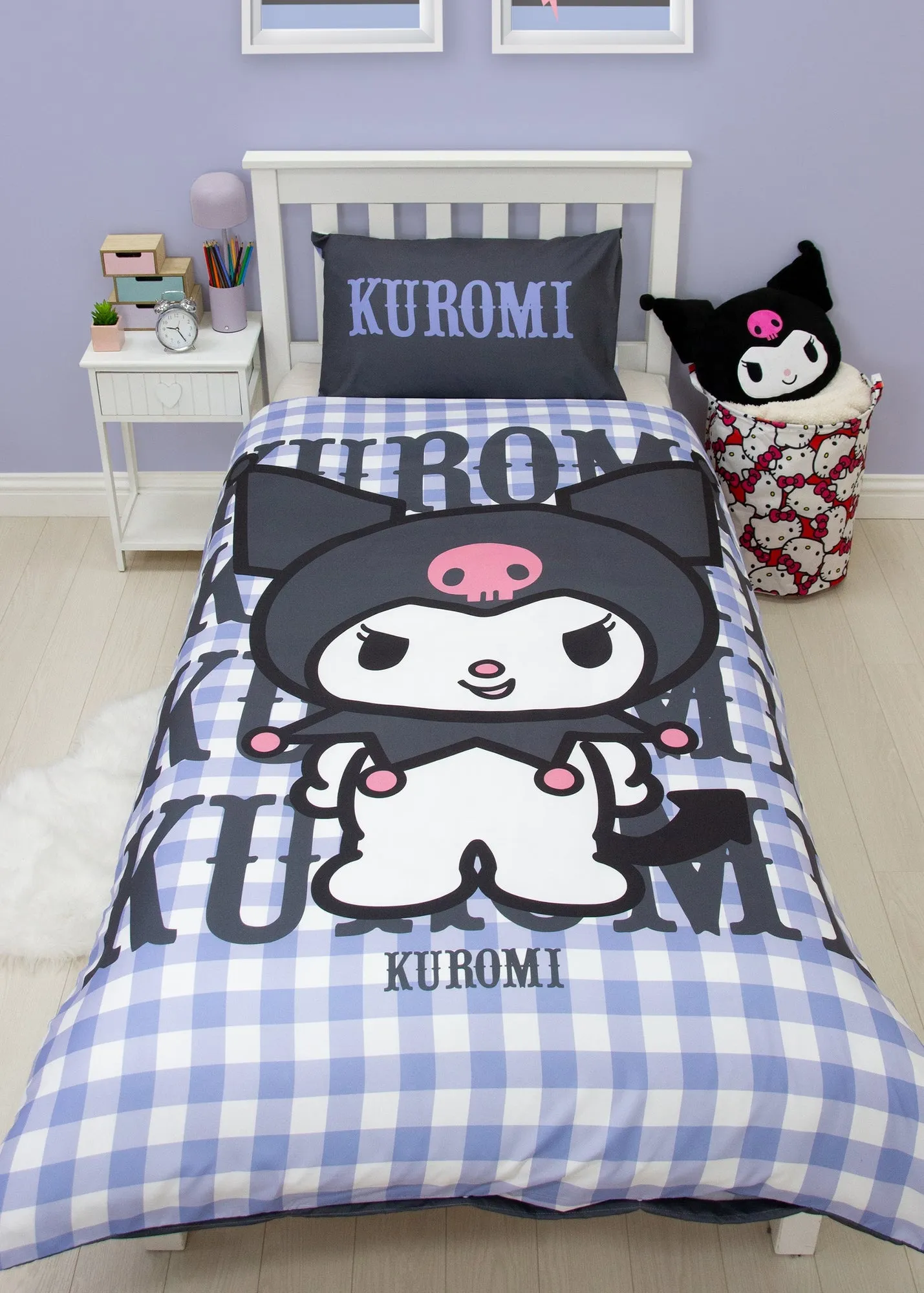 Hello Kitty Kuromi Single Duvet Cover Set - Blue, Microfibre product