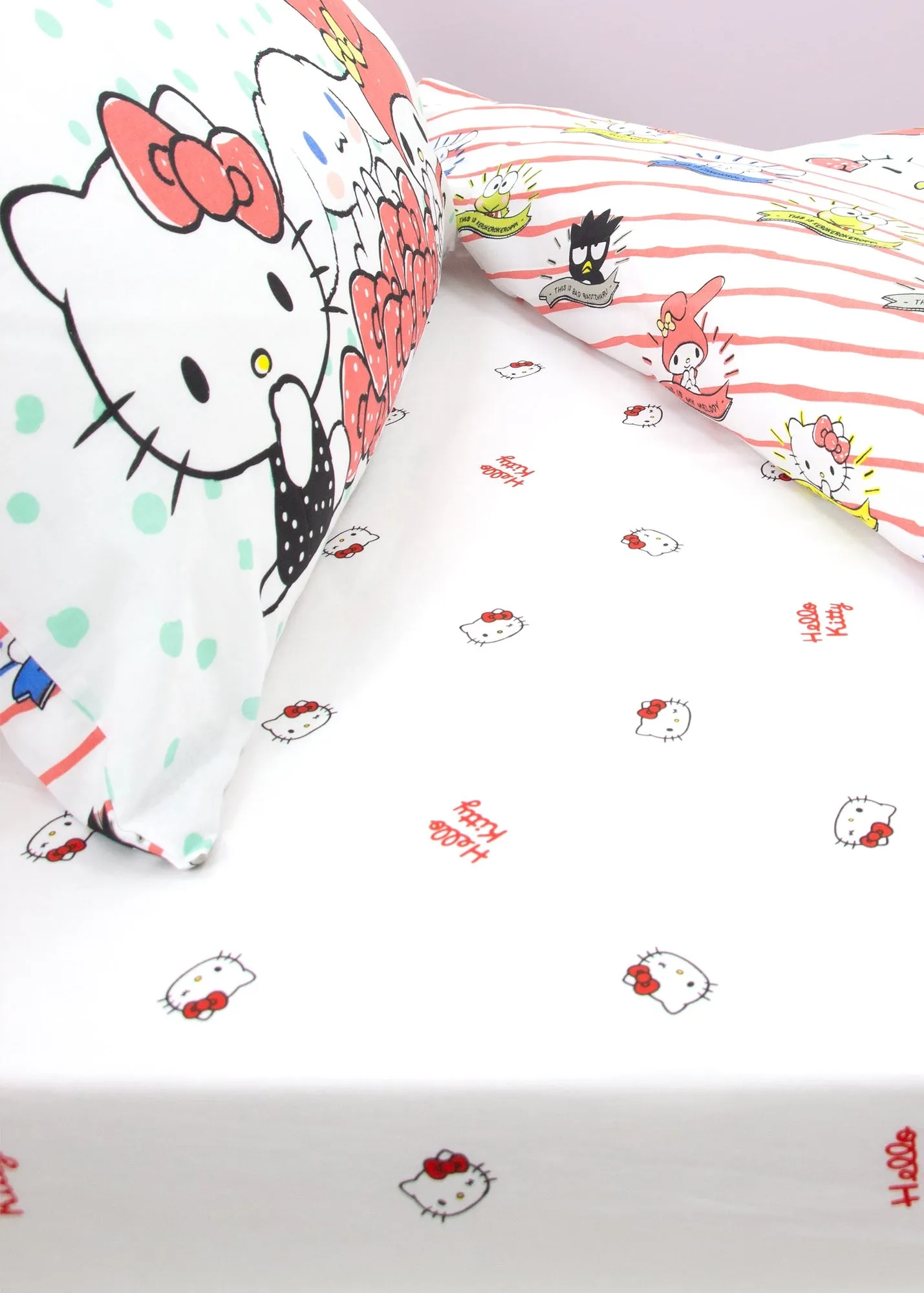 Hello Kitty Single Fitted Sheet - White, Polycotton product
