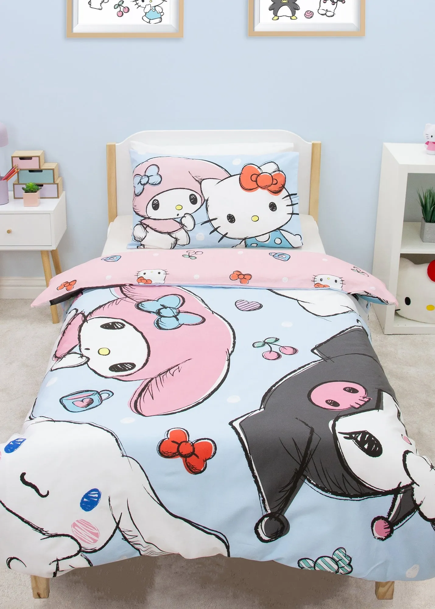 Hello Kitty Sugar Single Duvet Cover - Blue, Polycotton product