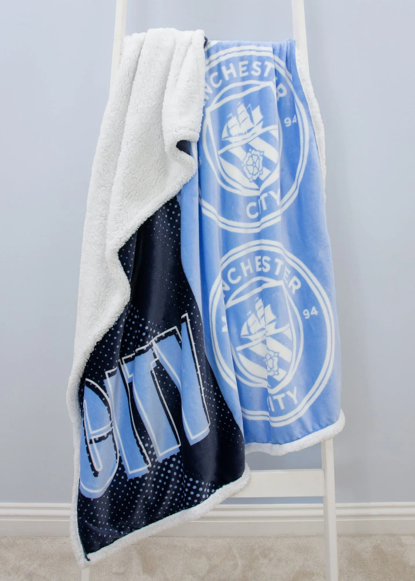 Manchester City Sherpa Fleece Blanket - Blue, Recycled Polyester product