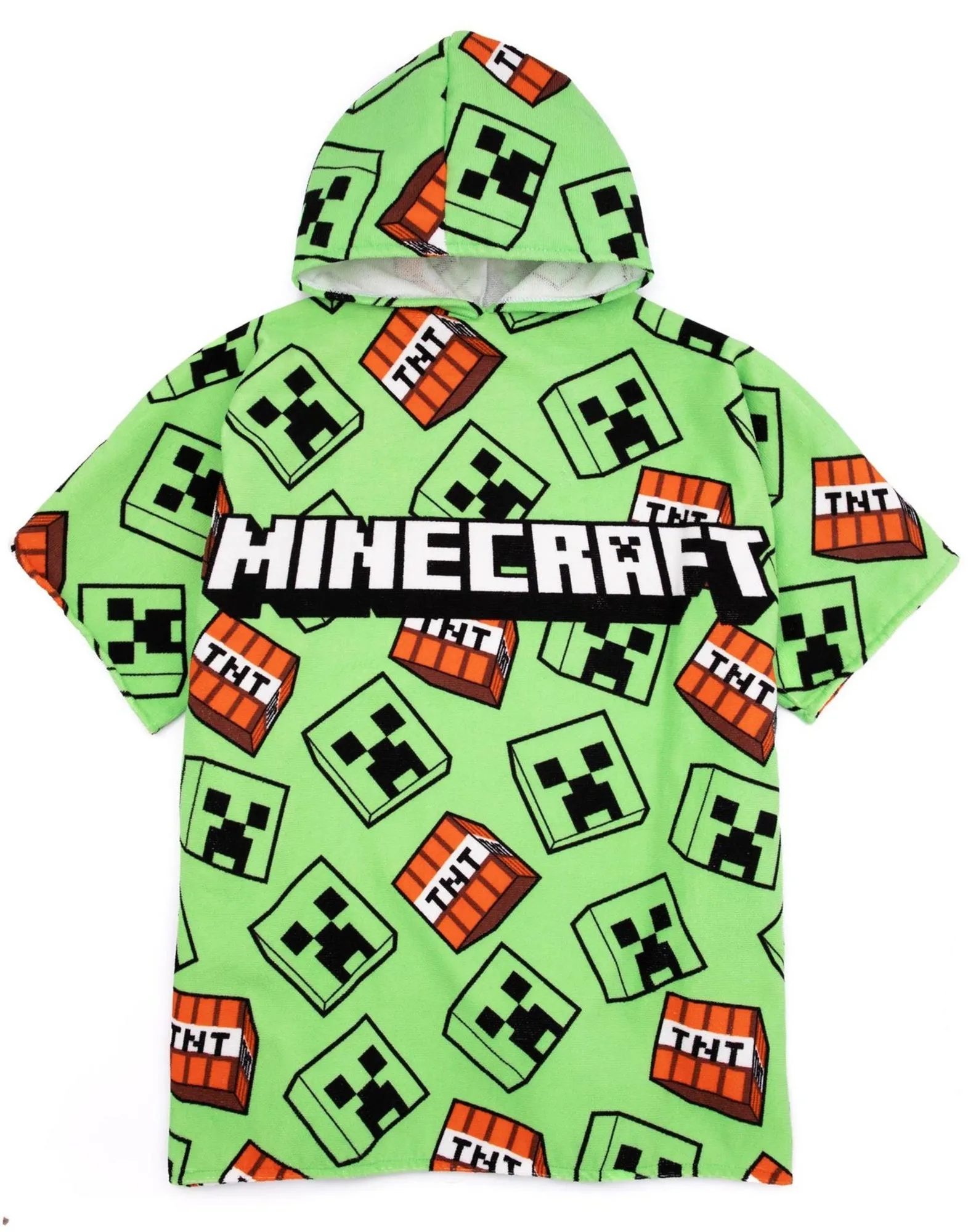 Minecraft Kids Poncho Towel with Hood - Green, Polyester product
