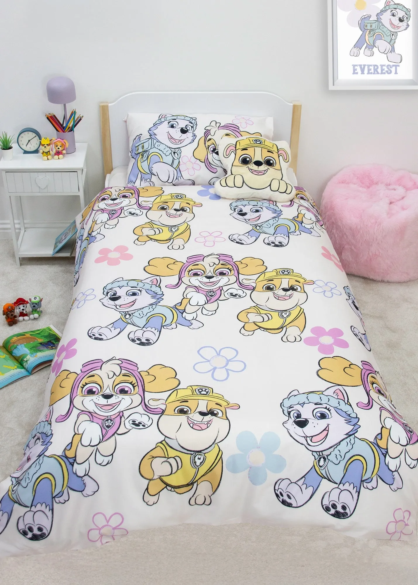 Paw Patrol Reversible Single Duvet Cover Set - Pink, Microfibre product