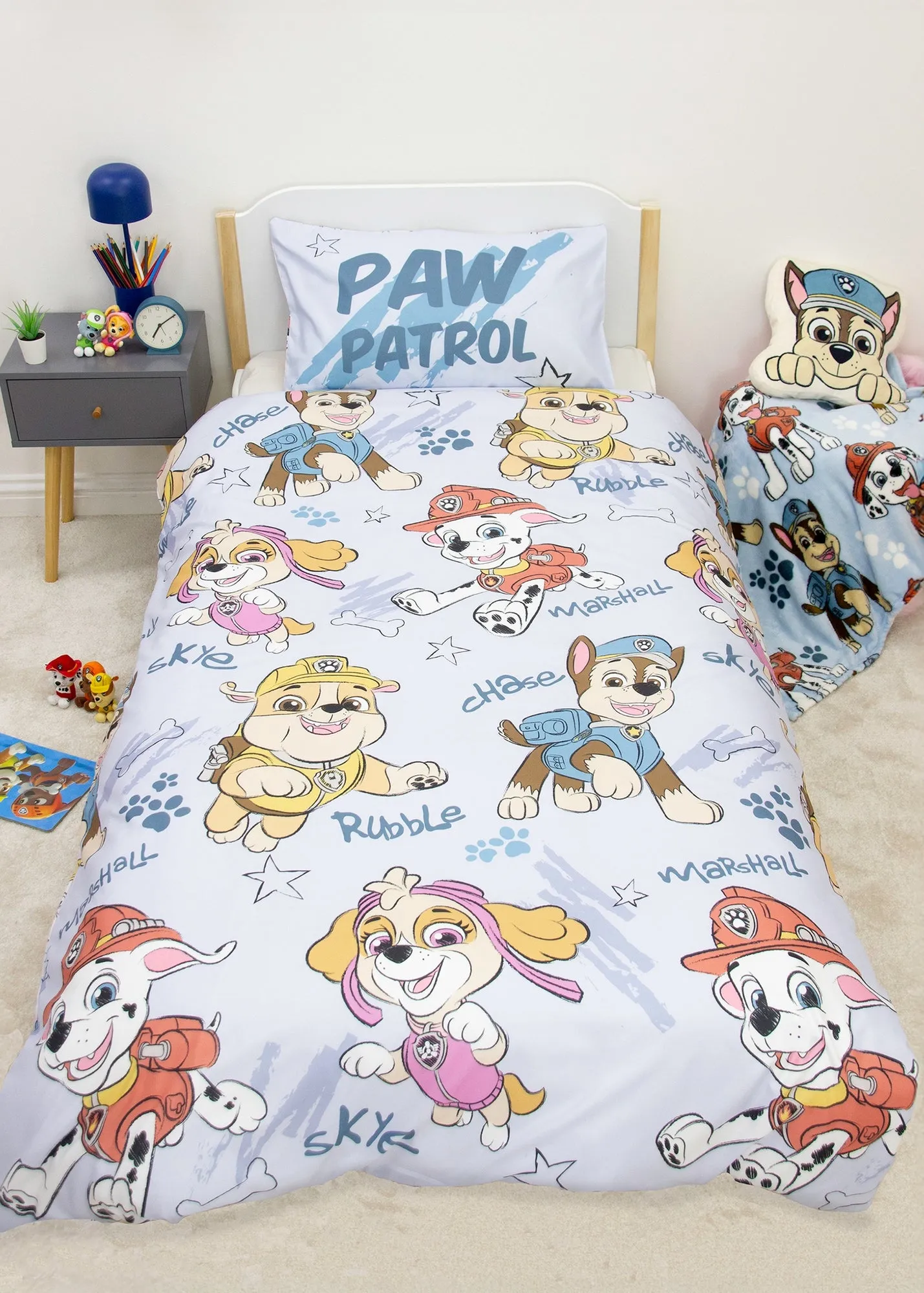 Paw Patrol Sketchy Rotary Single Duvet Cover - Grey, Microfibre product