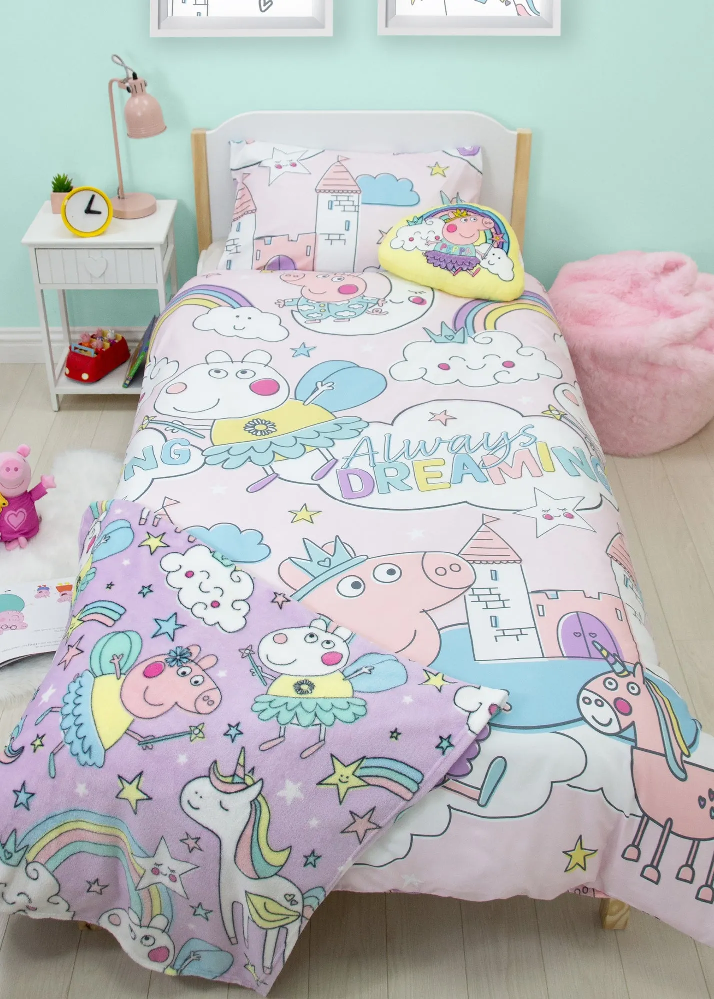 Peppa Pig Single Duvet Cover Set - Lilac, Microfibre product