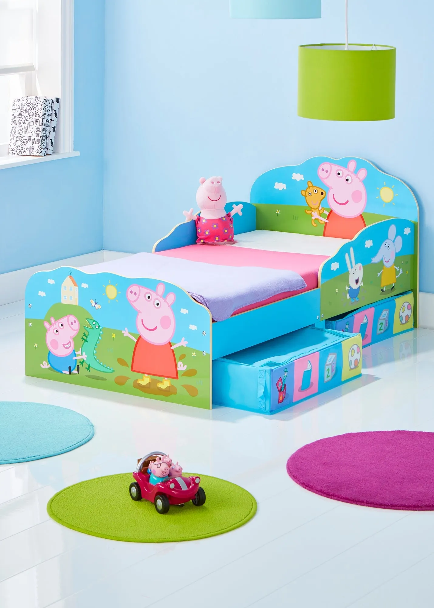 Peppa Pig Toddler Bed with Underbed Storage - Blue, MDF product
