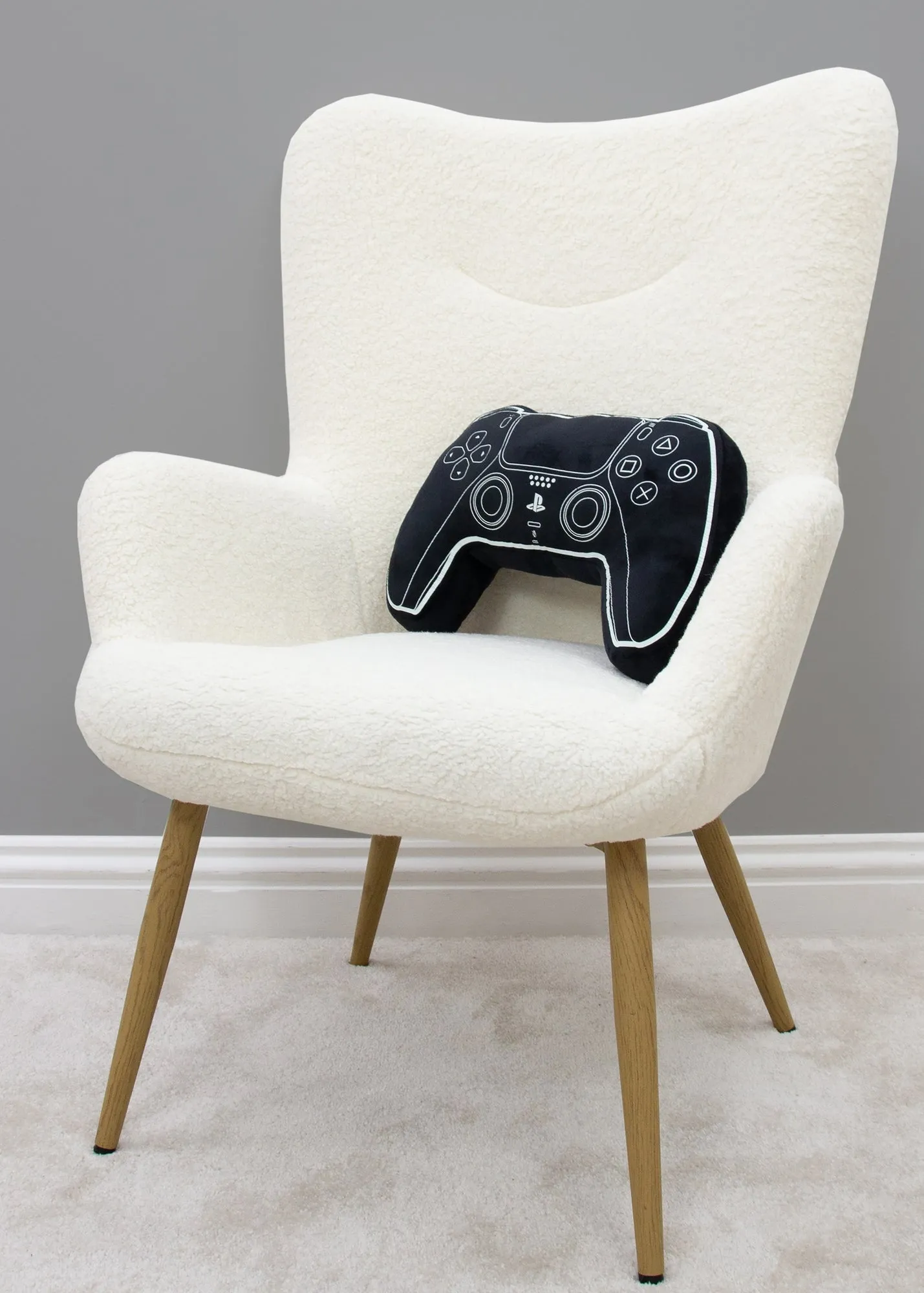 PlayStation 5 Gamepad Shaped Cushion Glow In The Dark - Black, Polyester product