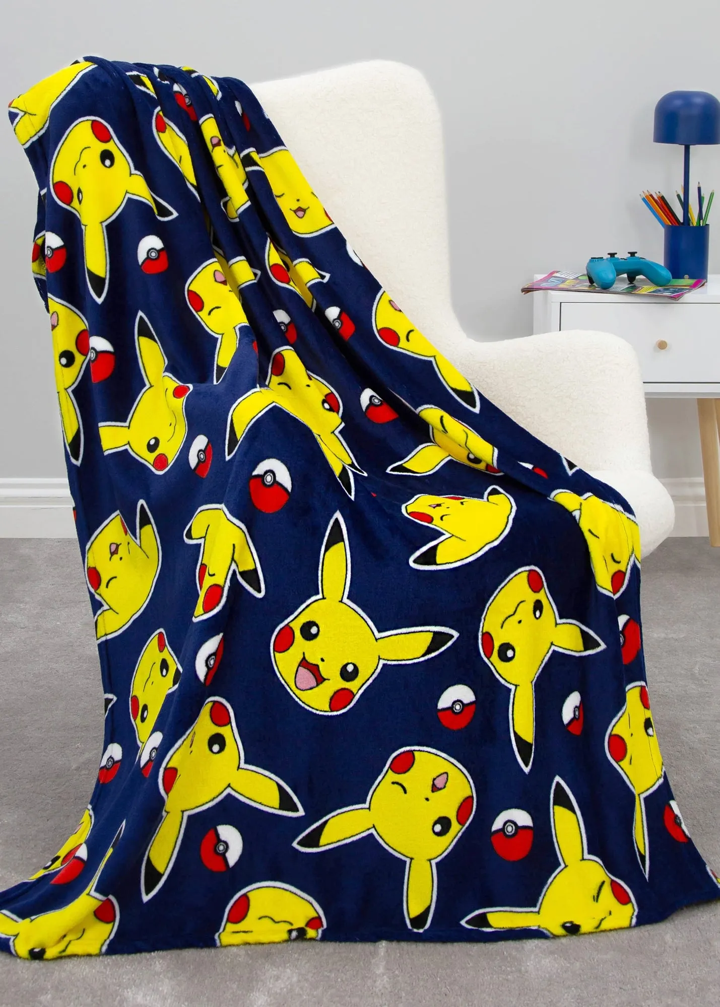 Pokemon Pikachu Fleece Throw - Blue, Polyester product