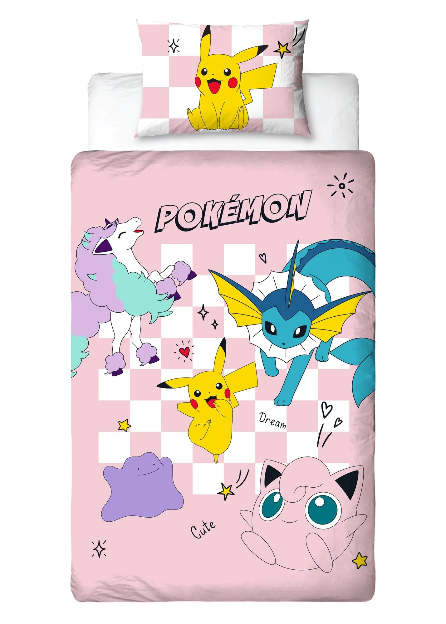Pokemon Spirit Single Duvet Cover - Pink, Polycotton product