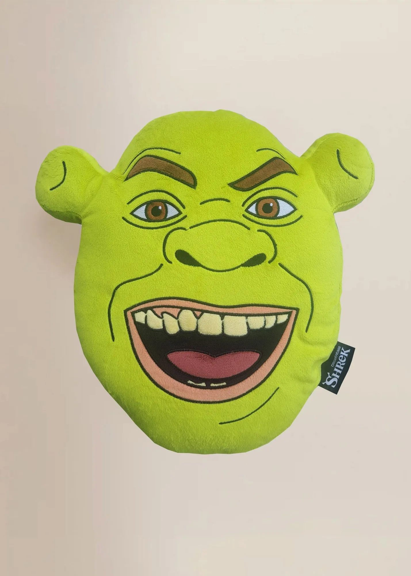 Shrek Head Cushion - Green, Polyester product