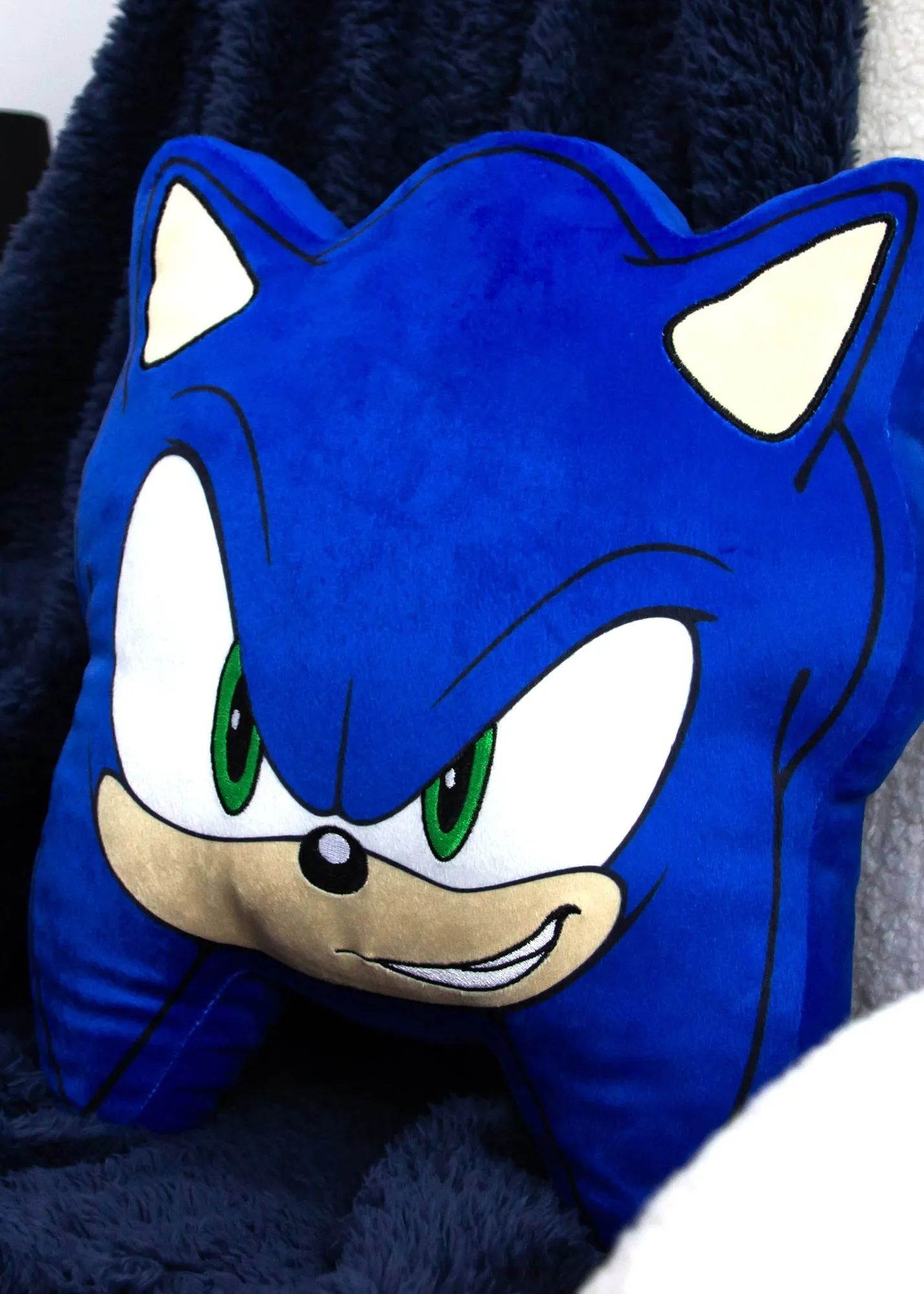Sonic the Hedgehog Shaped Cushion - Blue, Polyester product