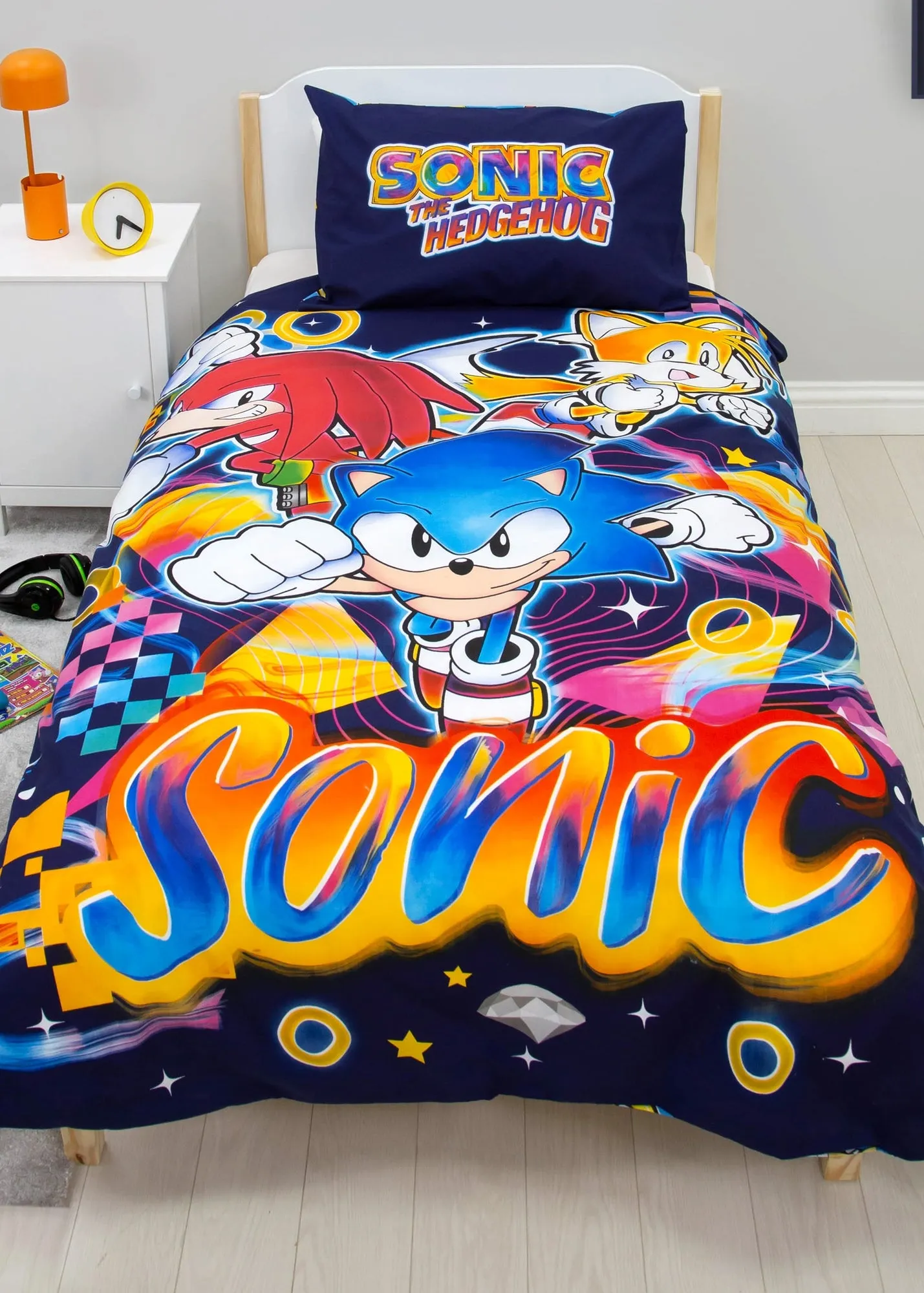 Sonic the Hedgehog Single Reversible Duvet Set - Multi, Polycotton product
