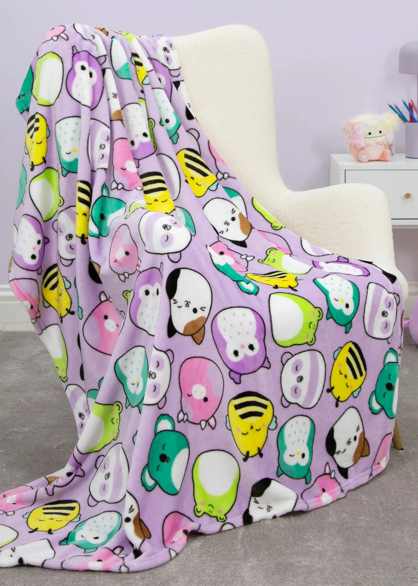 Squishmallows Fleece Throw - Purple, Polyester product