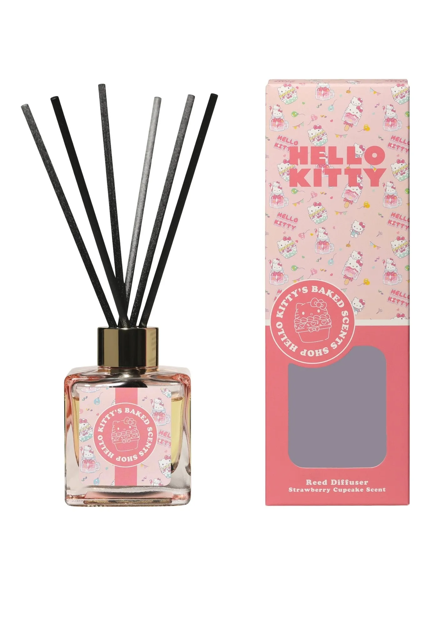 Strawberry Cupcake Scented Reed Diffuser - Pink, 100ml product